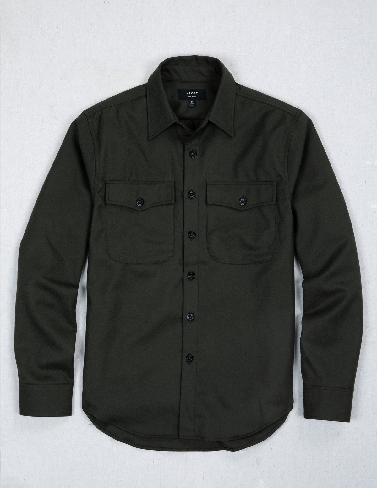Irving Wool Flannel Shirt in Olive