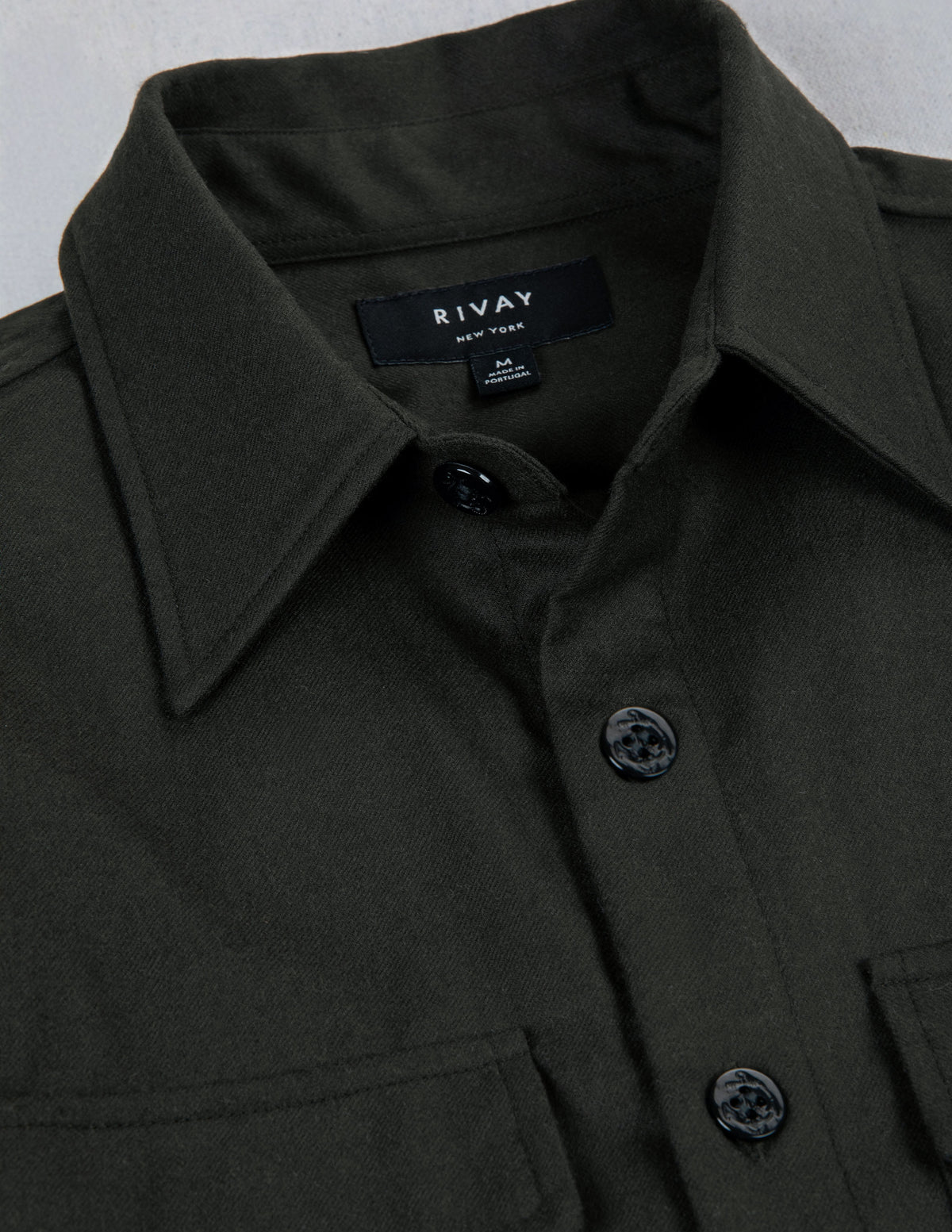 Irving Wool Flannel Shirt in Olive
