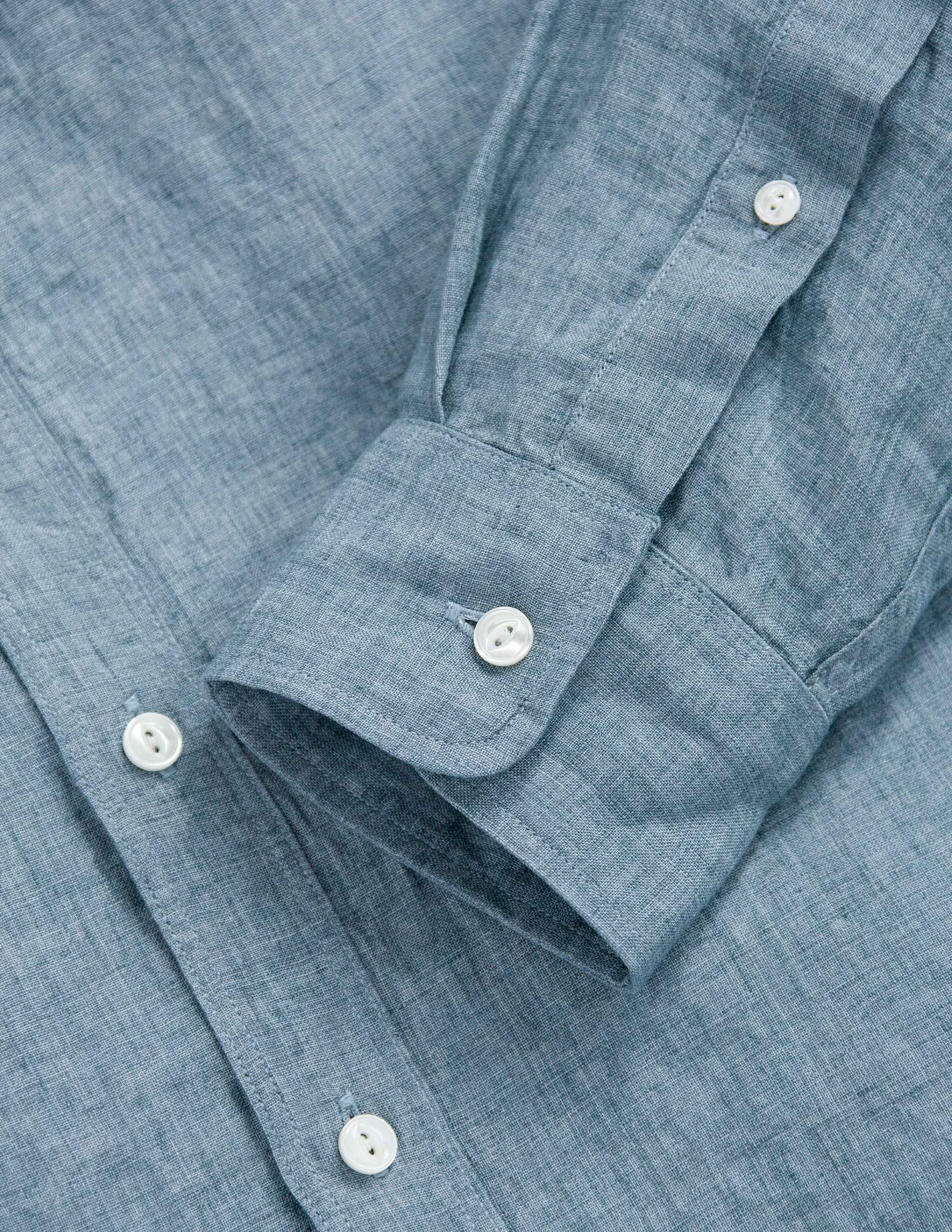 Rivay Isle Linen Shirt in Harbor Blue