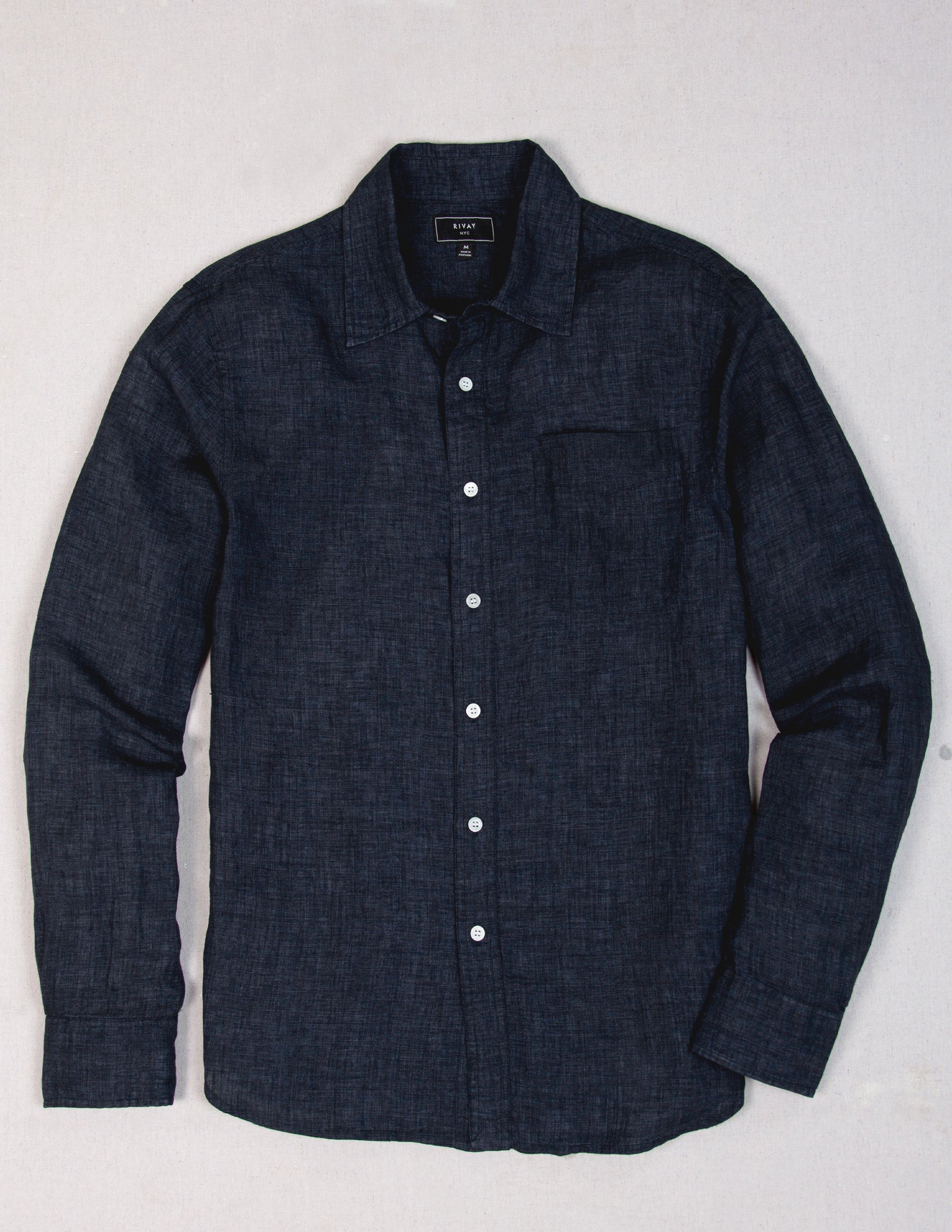 Rivay Isle Linen Shirt in Marine