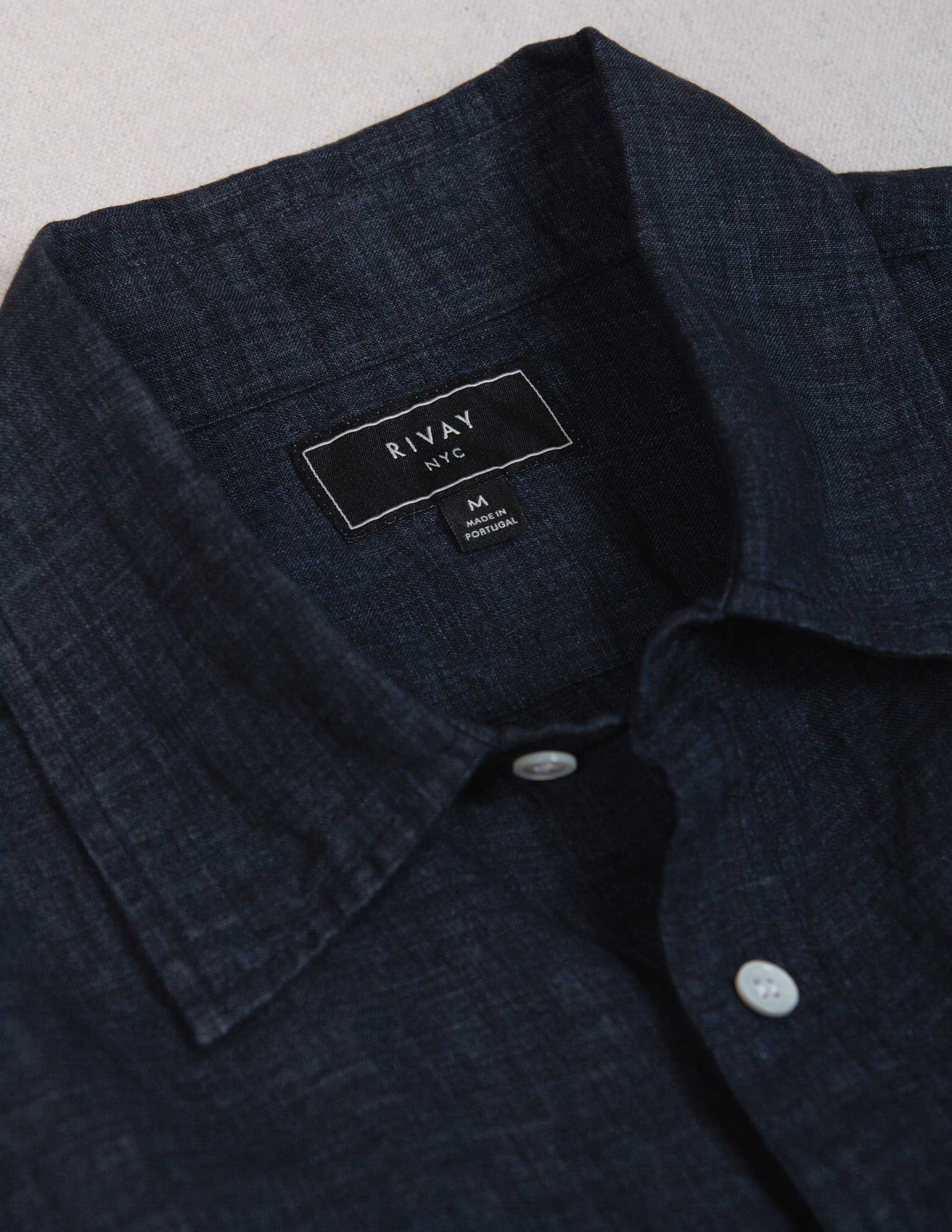 Rivay Isle Linen Shirt in Marine
