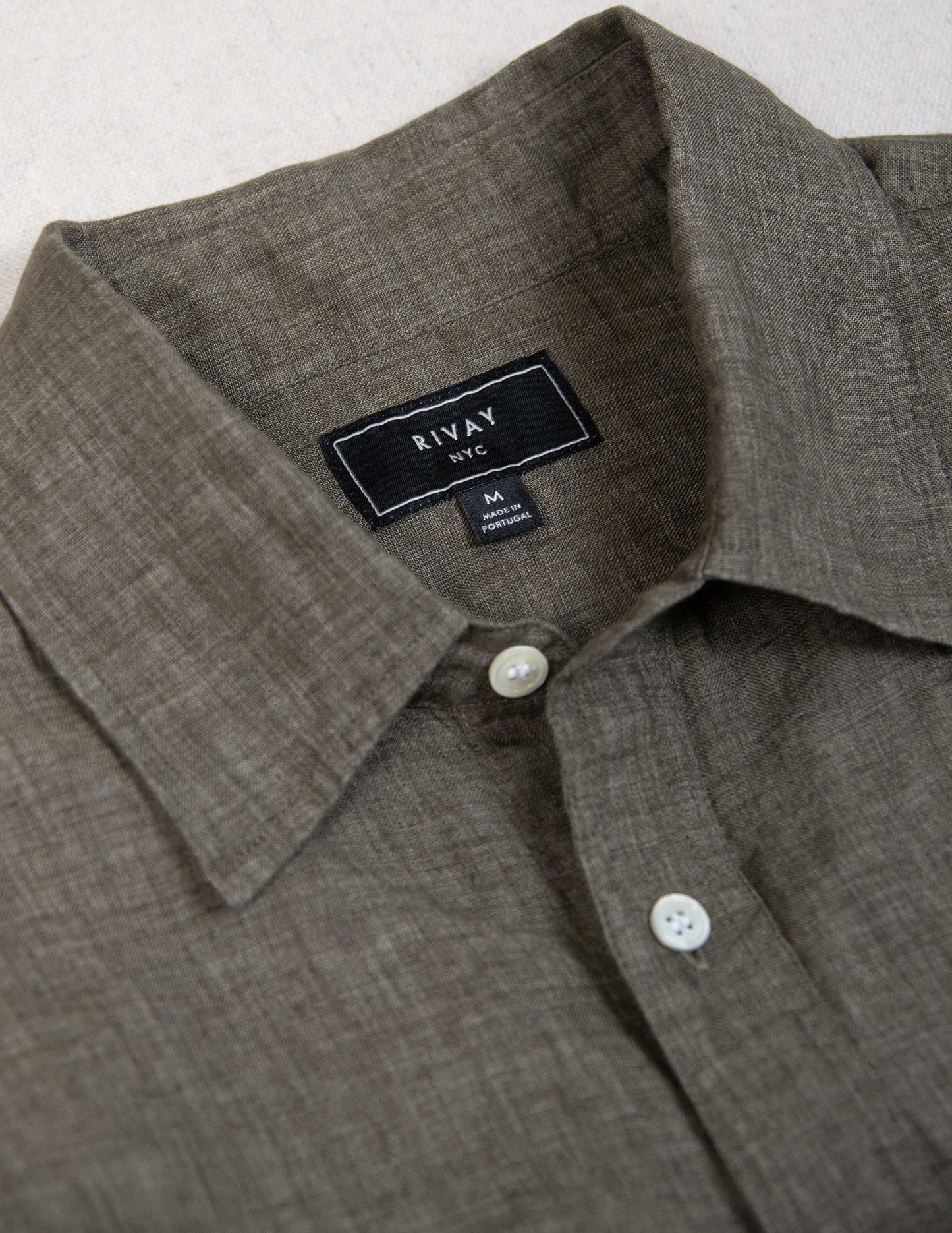 Rivay Isle Linen Shirt in Sage Brush