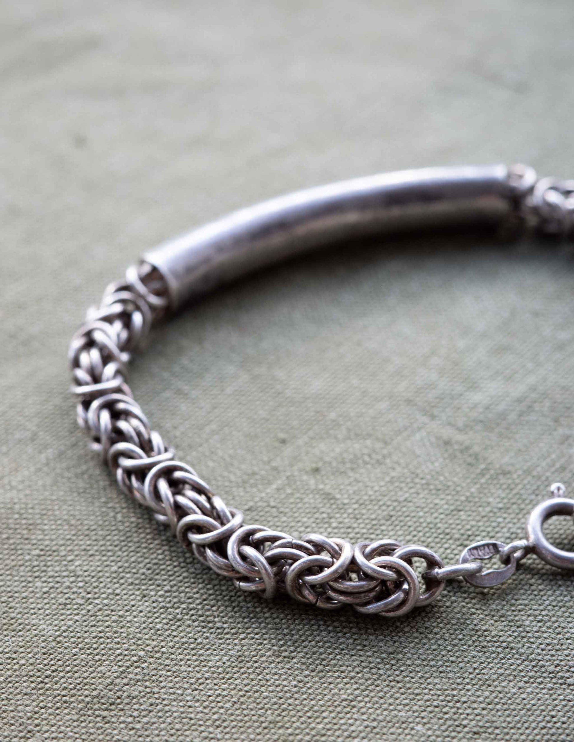1970s Italian sterling silver chain bracelet