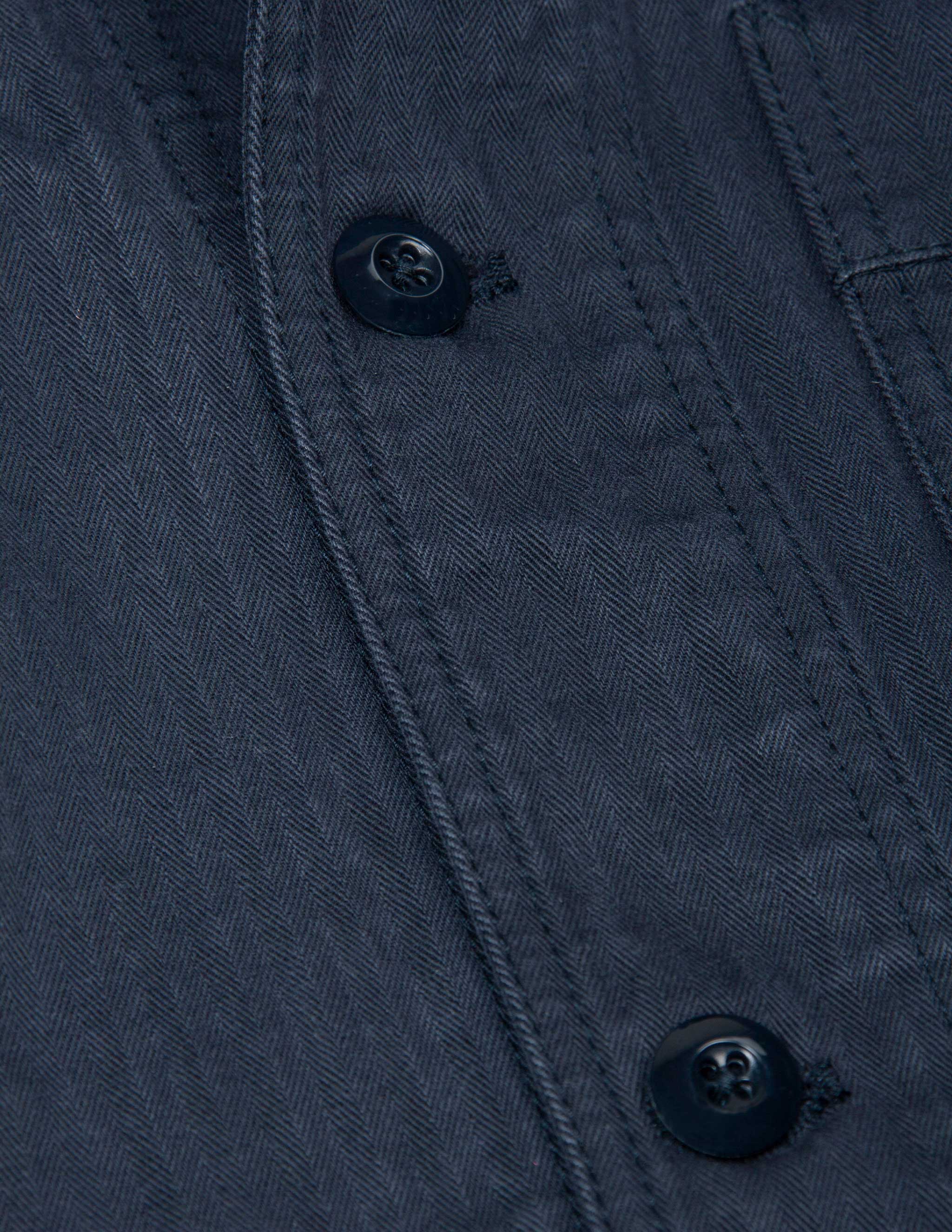 Japanese Cotton Herringbone Chore Jacket in Navy – RIVAY