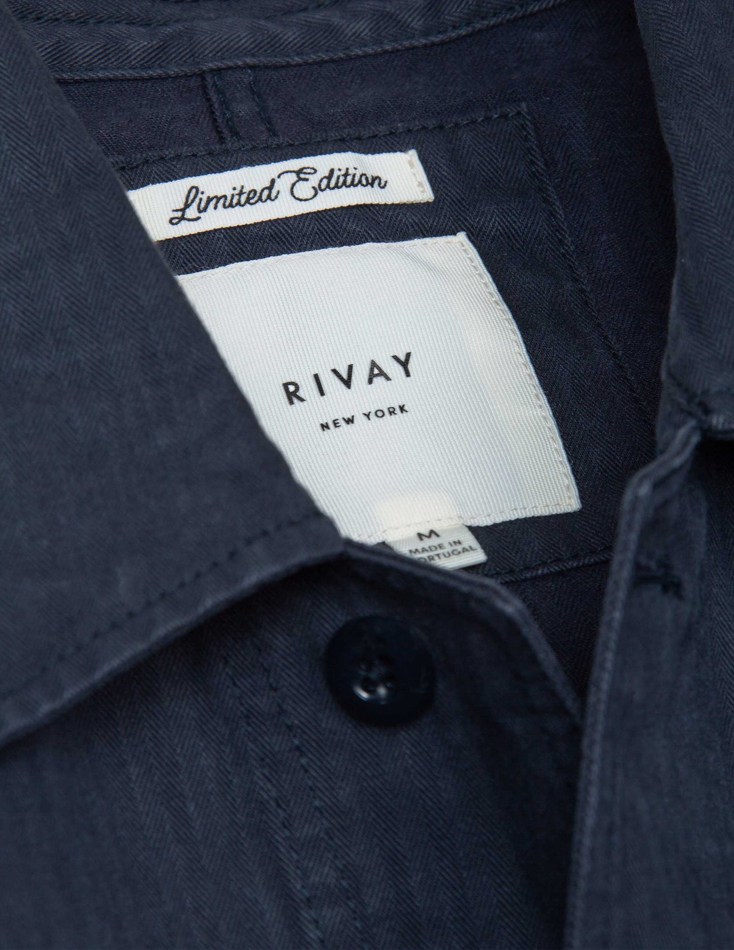 Japanese Cotton Herringbone Chore Jacket in Navy