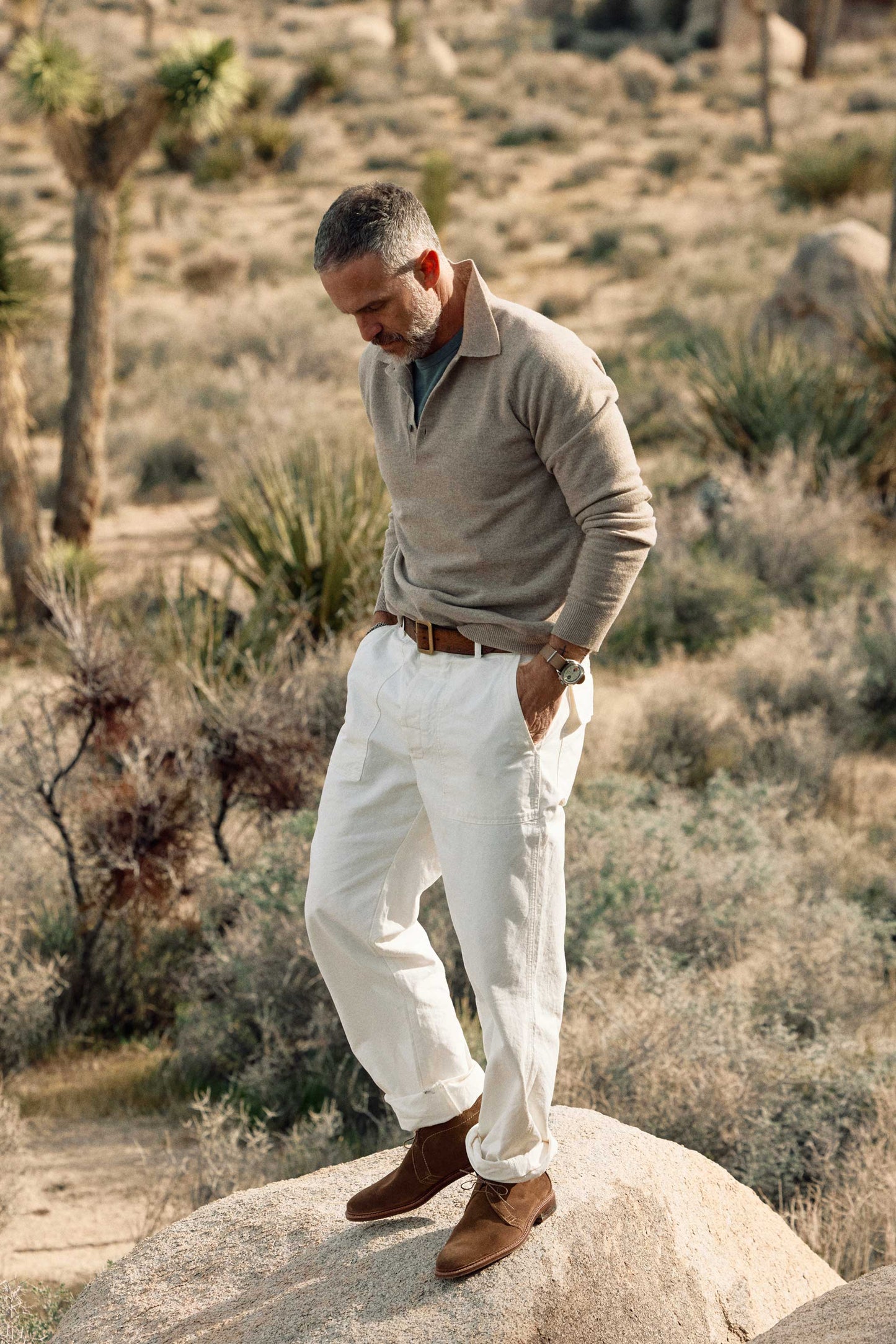 Luca Italian Wool Sweater Polo in Camel
