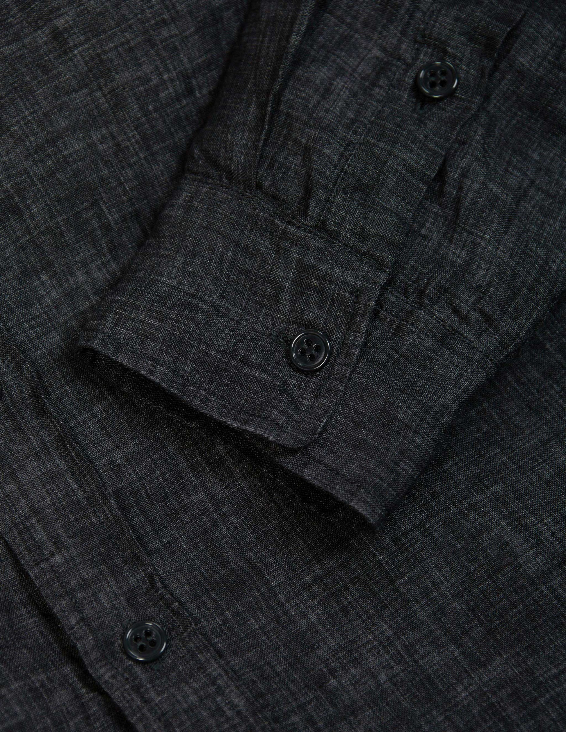 Atlas Linen Safari Shirt in Washed Black