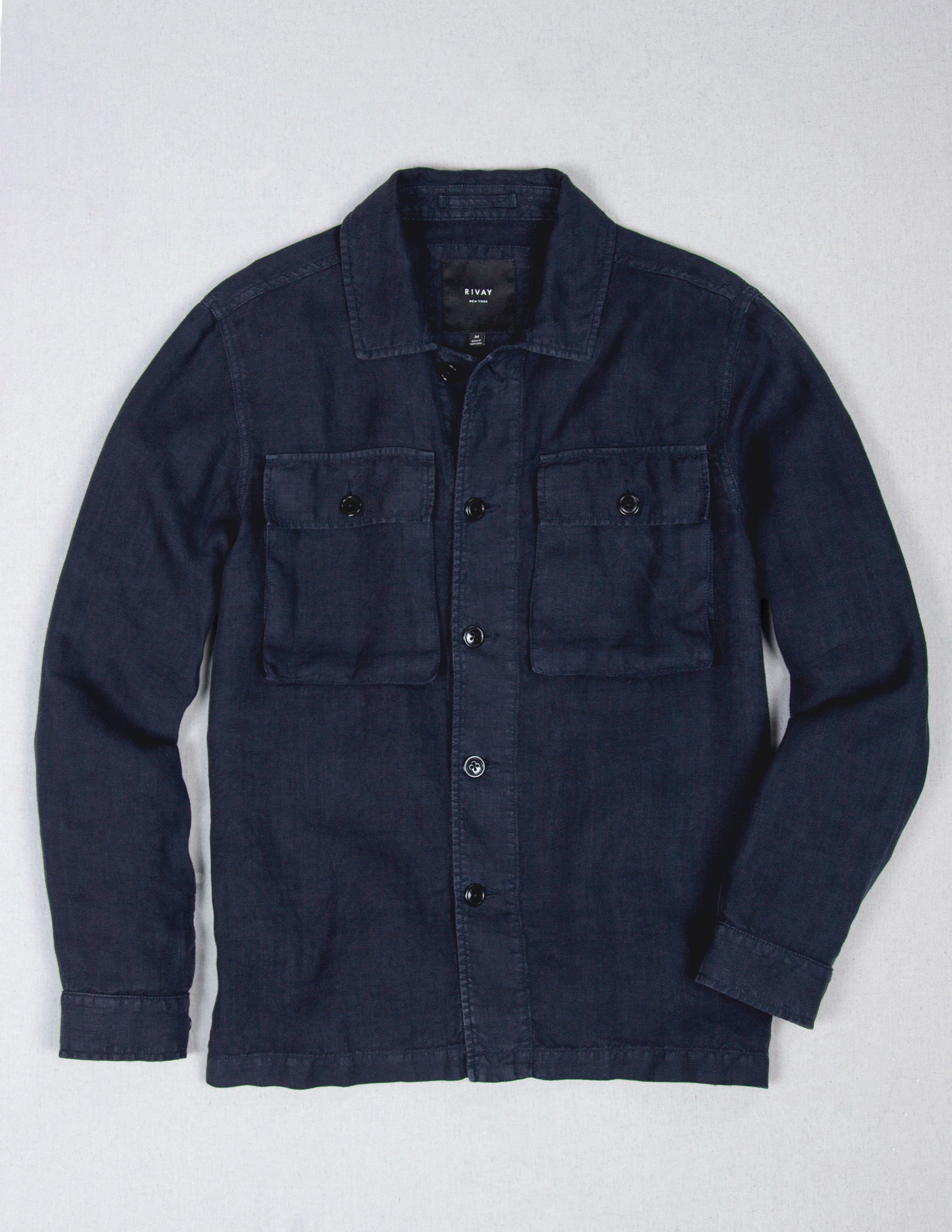 Linen Correspondent Jacket in Dark Navy
