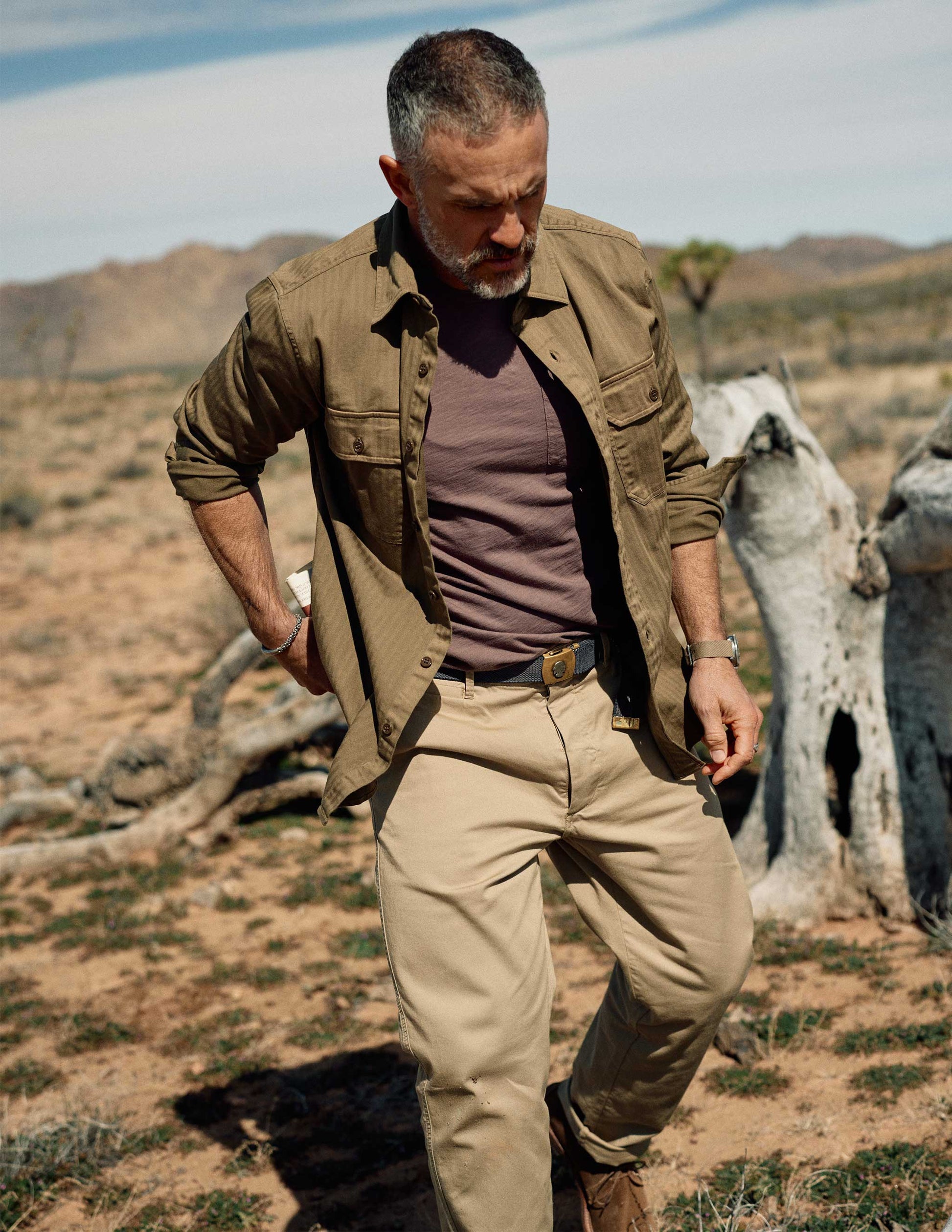 Slub Cotton Pocket Tee in Mojave Plum