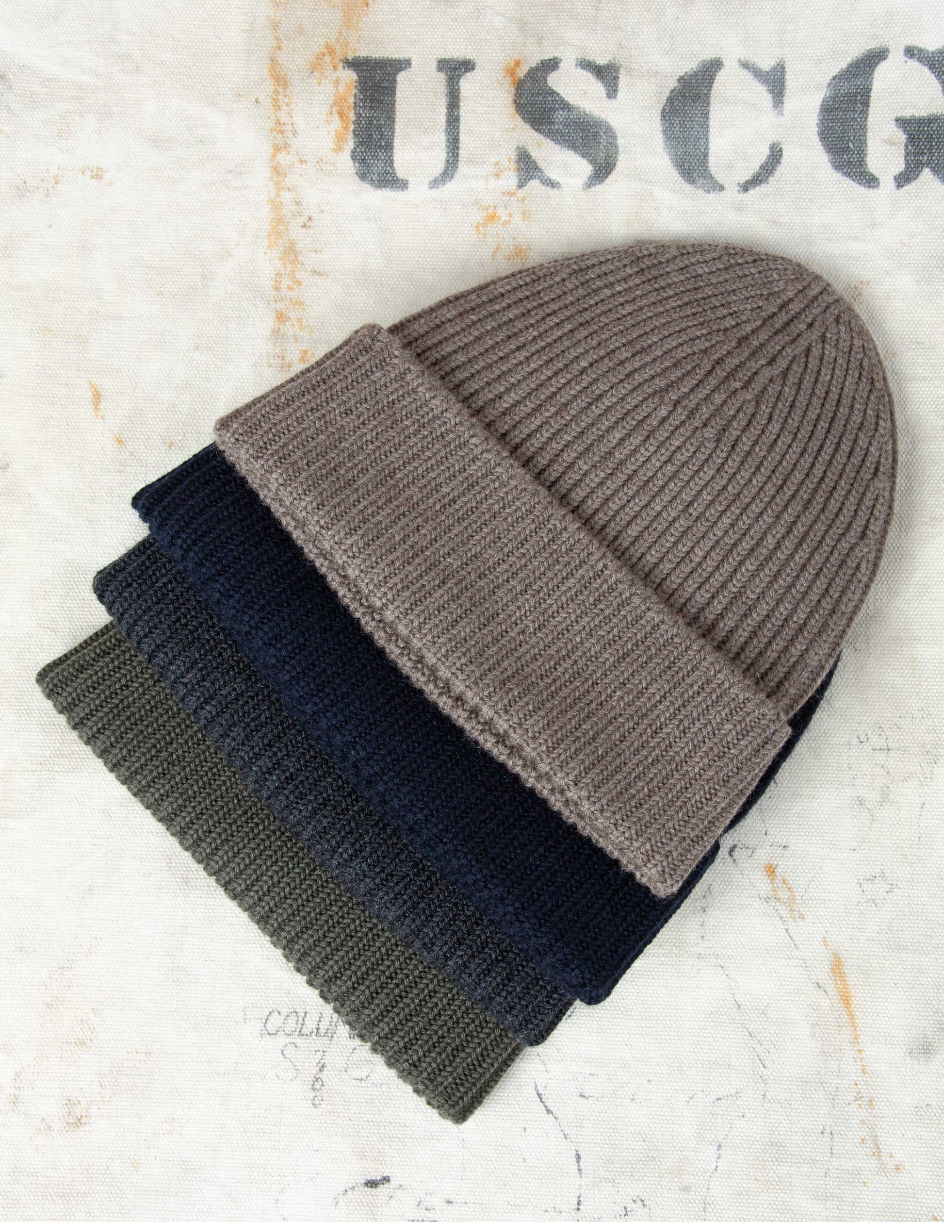 Italian Merino Wool Watch Cap in Charcoal