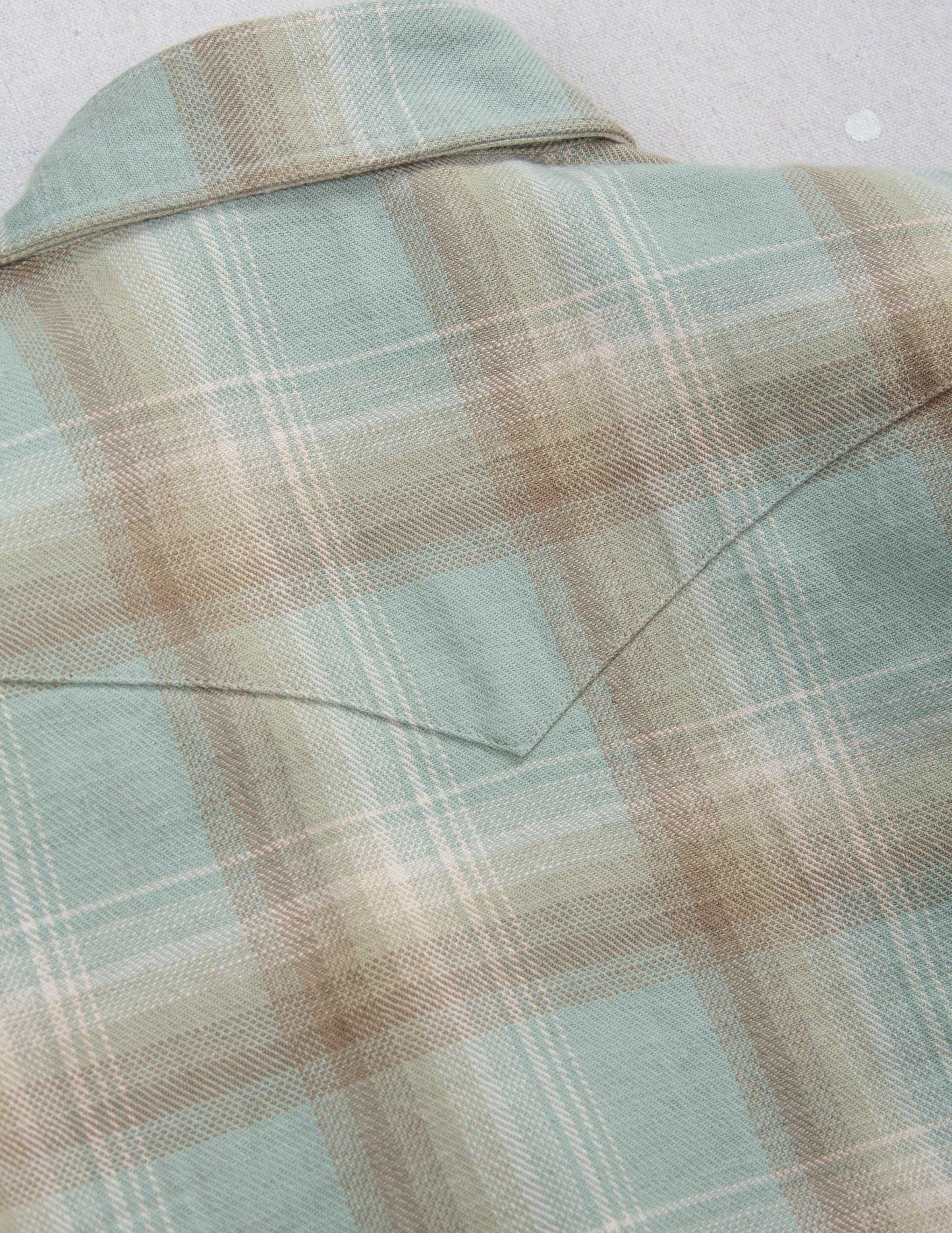 Midland Flannel Western Shirt in Stonewash Green