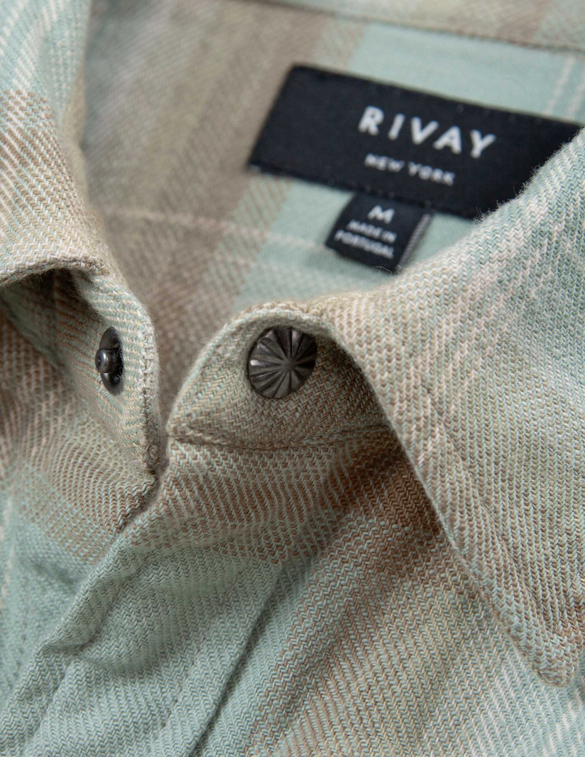 Midland Flannel Western Shirt in Stonewash Green