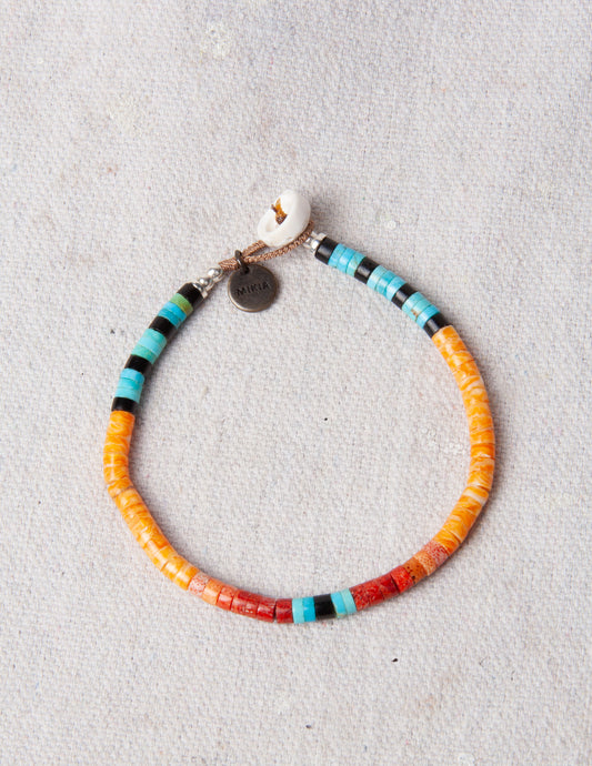 Rivay Mikia Heishi Beads Bracelet in Spiny Oyster/Coral