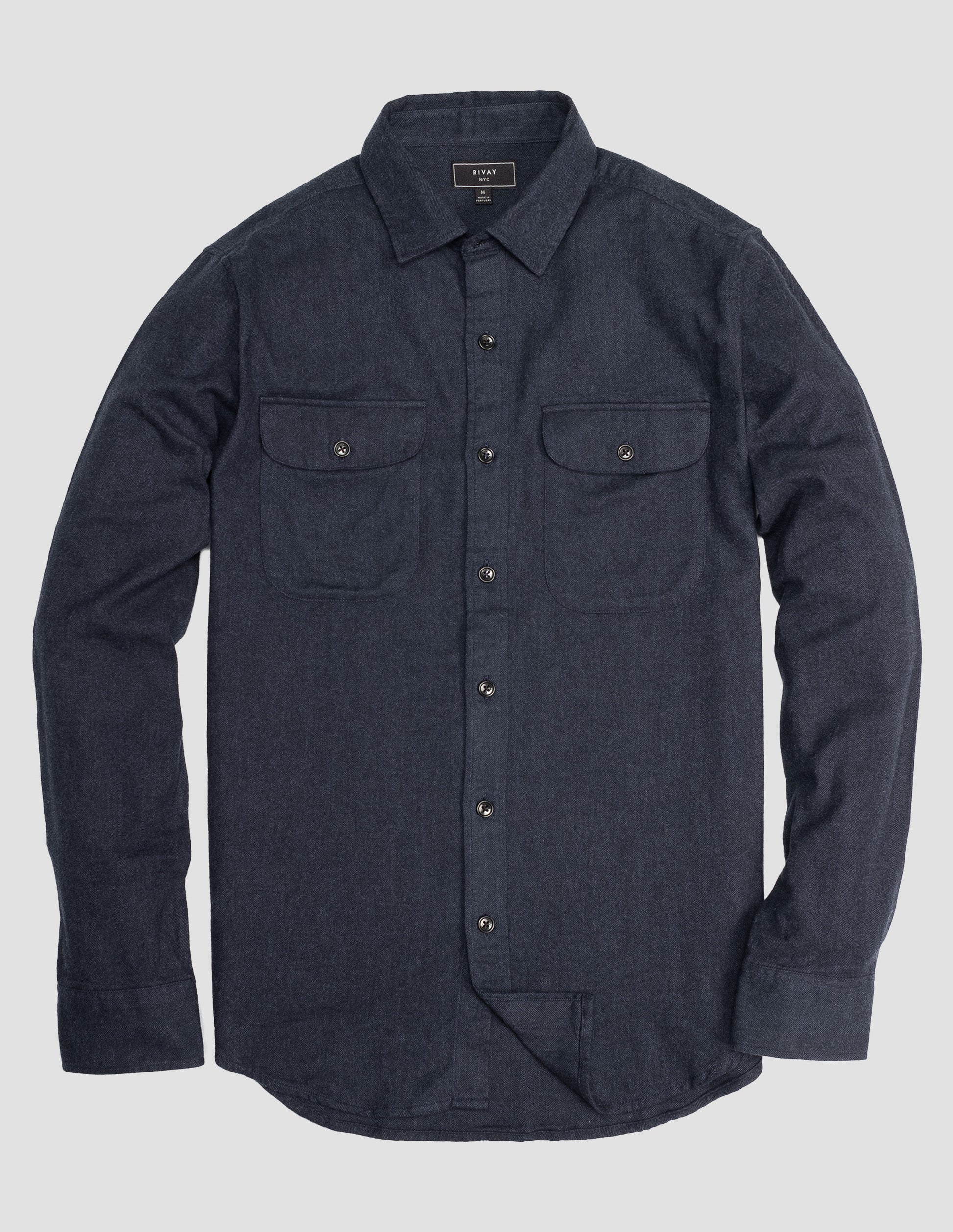 Rivay Miles Flannel Shirt in Navy