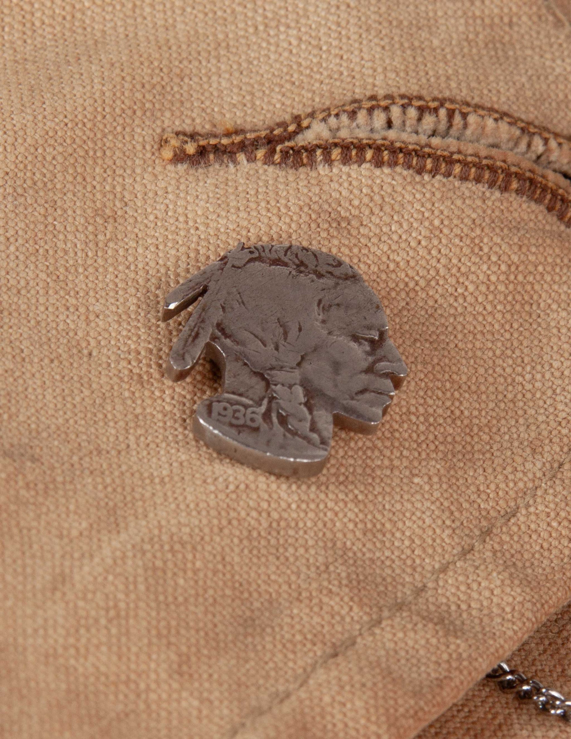 Hand-Cut Buffalo Nickel Lapel Pin
