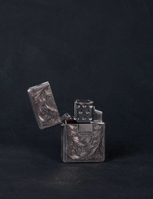 Hand-Tooled Vintage Lighter Case with Butane Zippo Insert