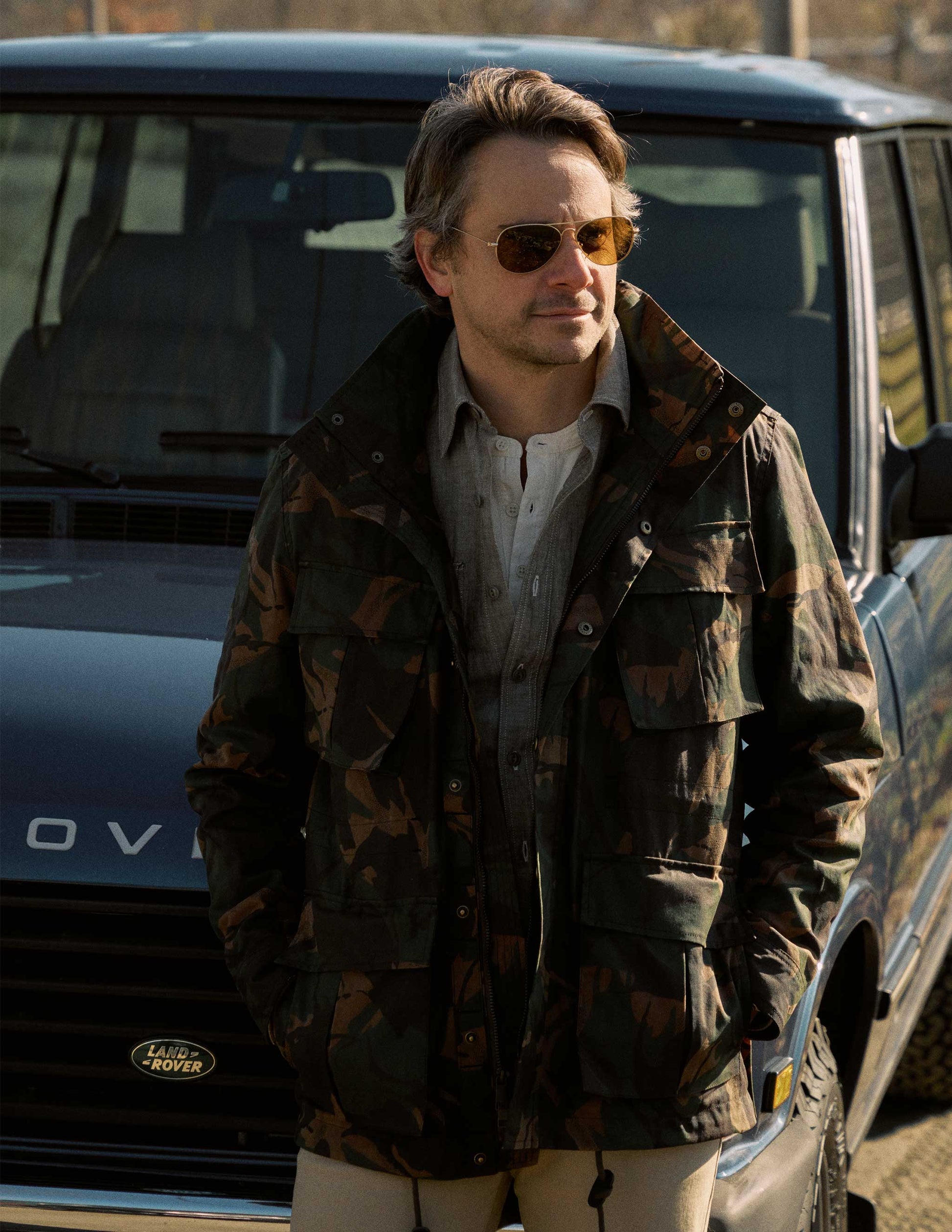 Waxed Cotton Field Jacket in British Woodlands Camo