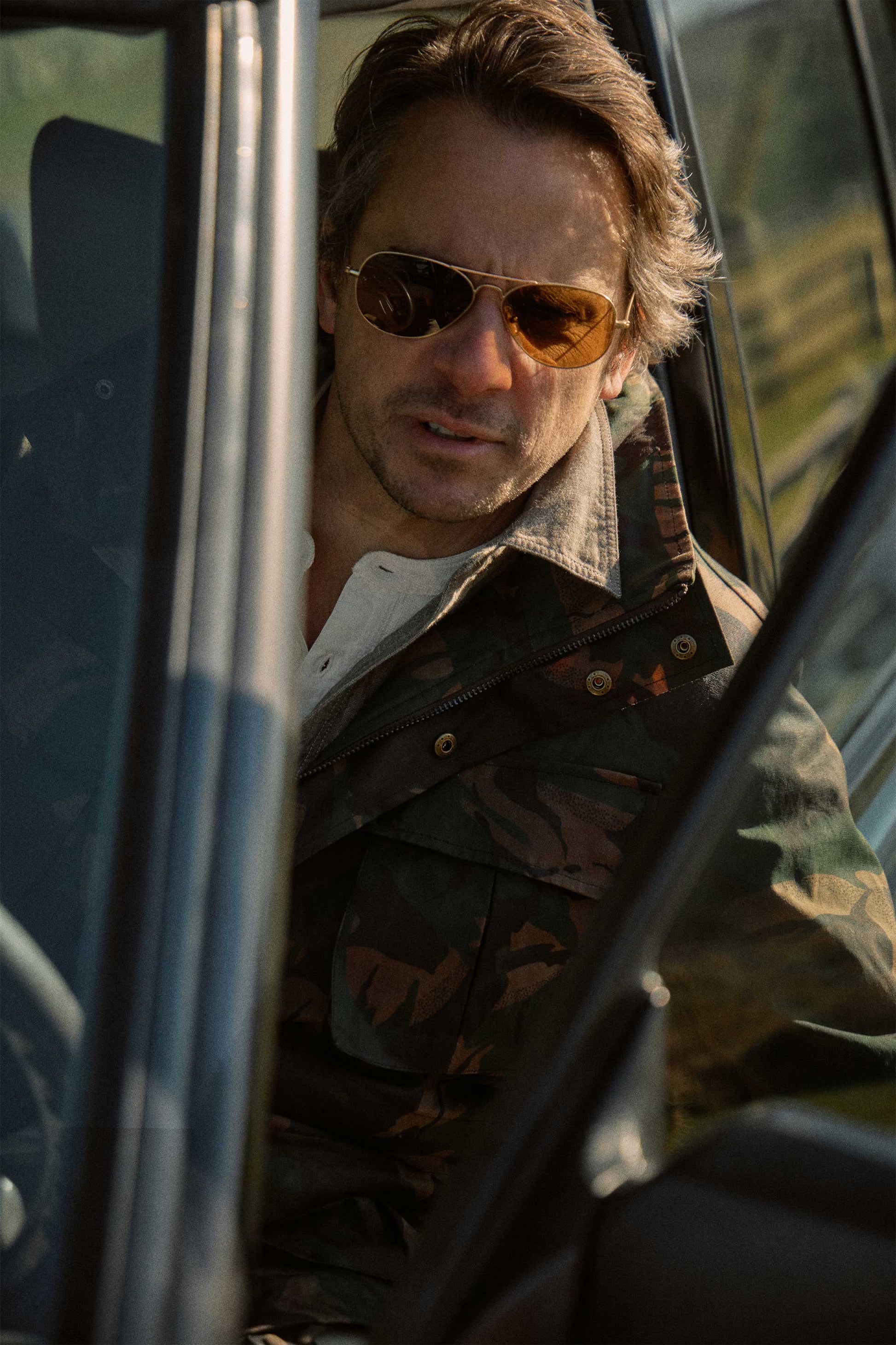 Waxed Cotton Field Jacket in British Woodlands Camo