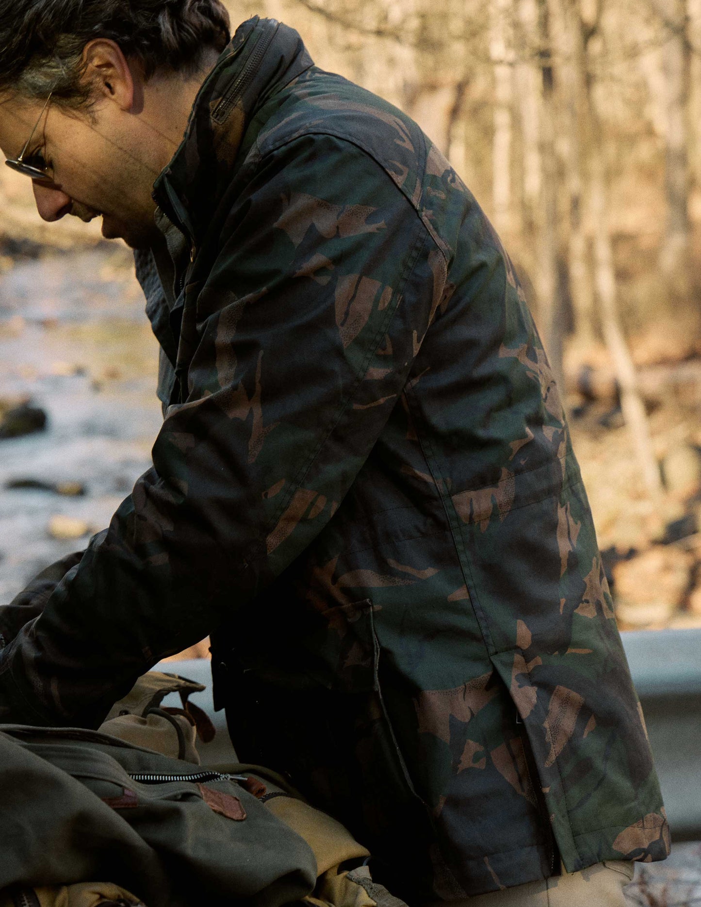 Waxed Cotton Field Jacket in British Woodlands Camo