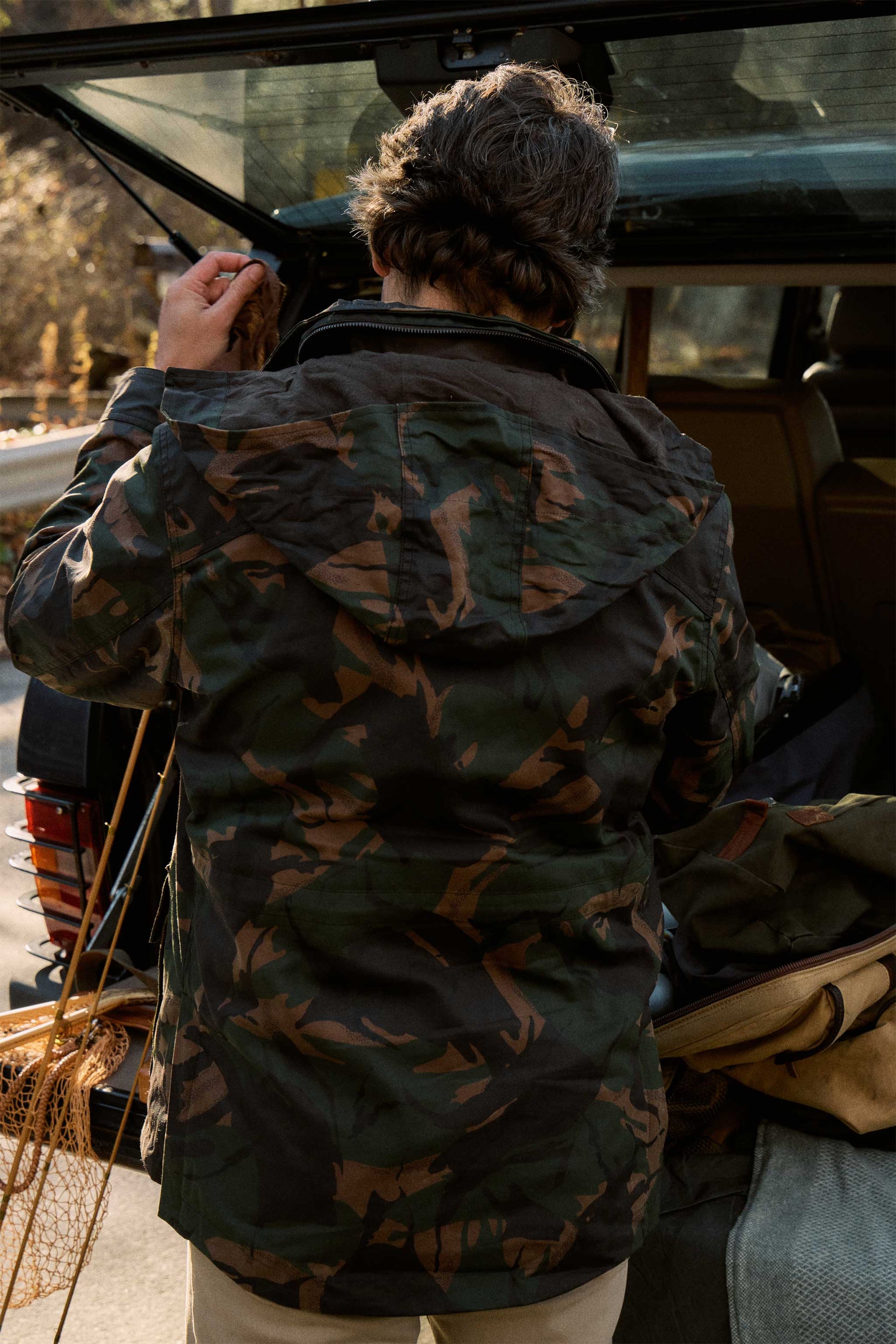 Waxed Cotton Field Jacket in British Woodlands Camo