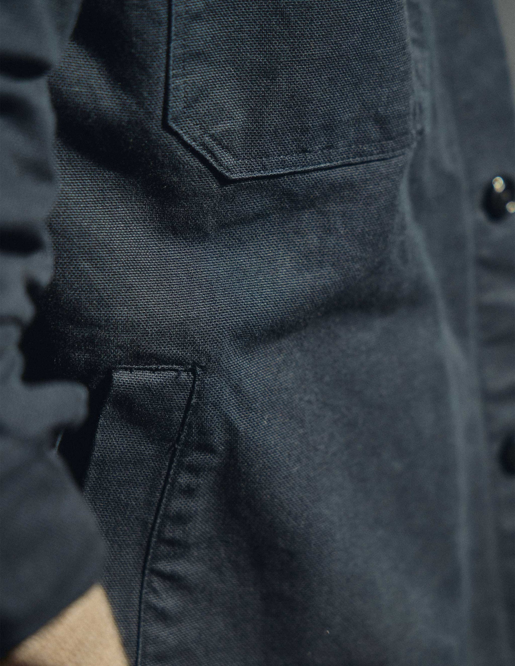 Rivay & A Continuous Lean Canvas Shirt Jacket in Navy