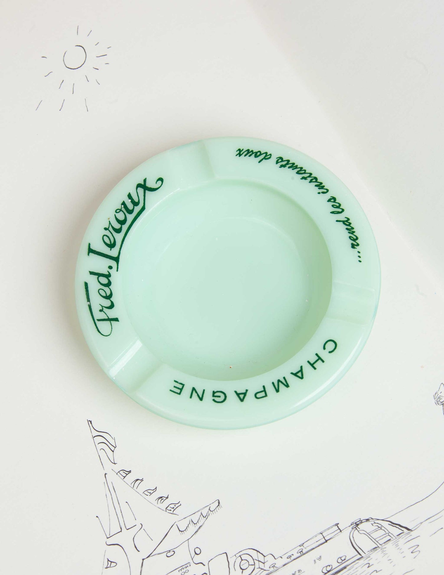 Vintage Fred Leroux Champagne Mint Ashtray