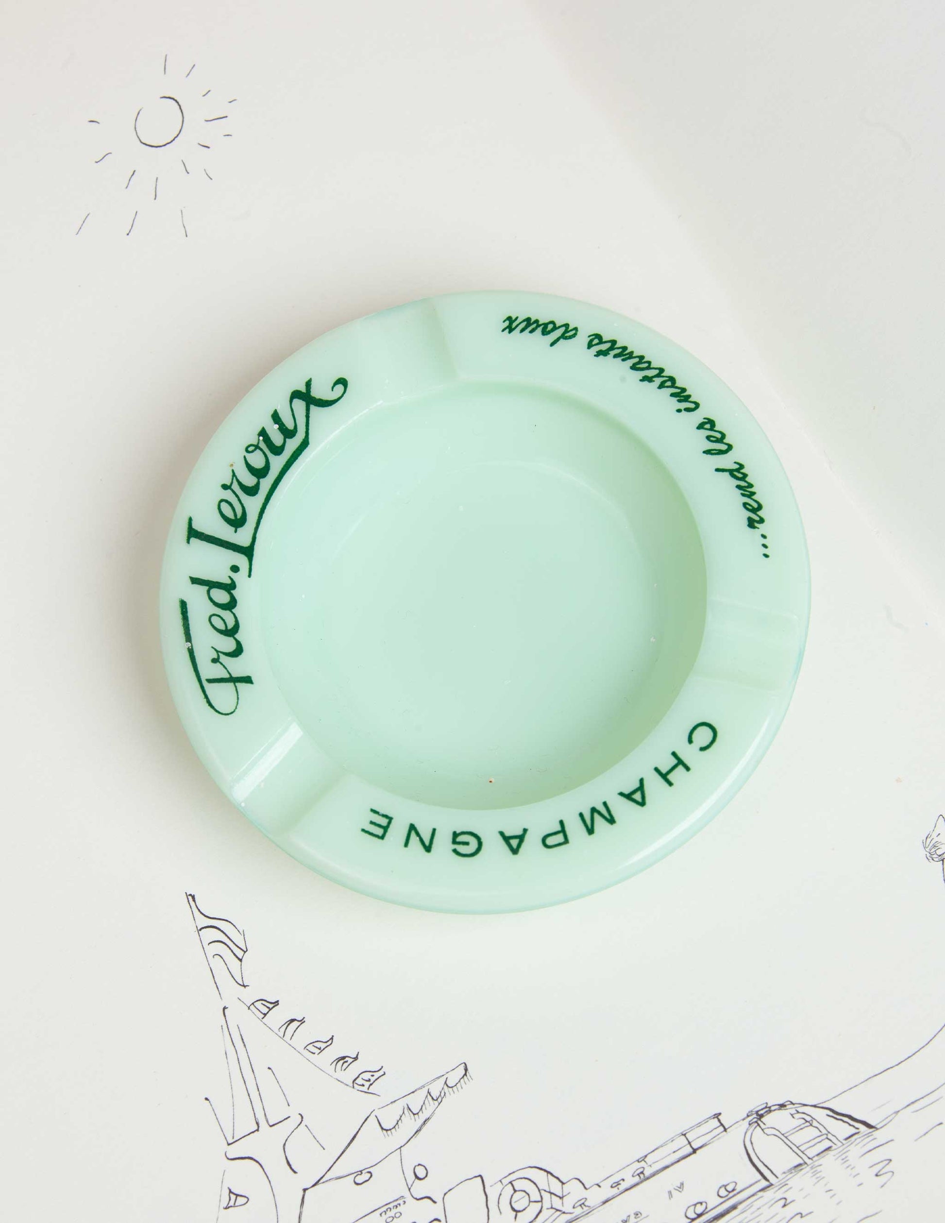 Vintage Fred Leroux Champagne Mint Ashtray