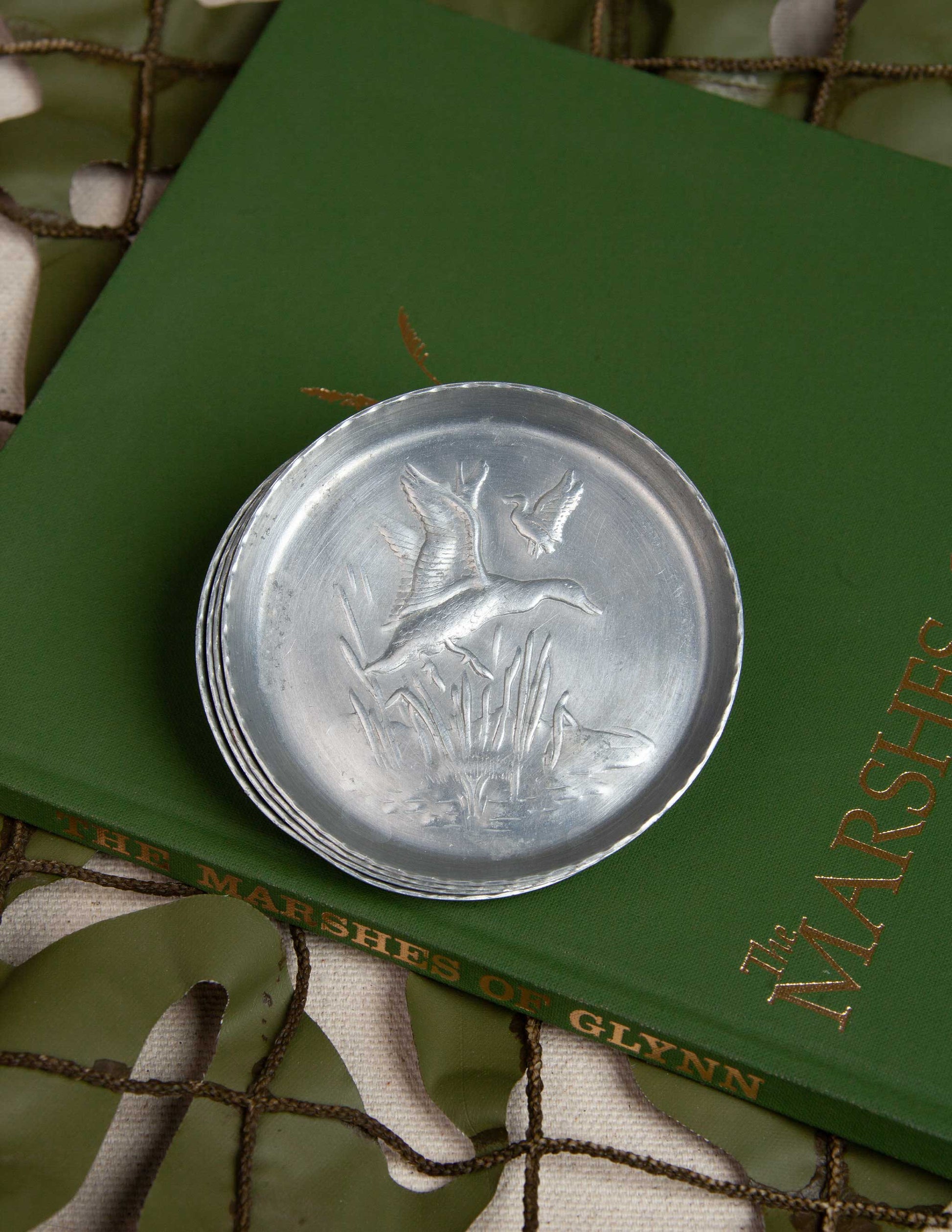 Vintage Aluminum Game Coasters