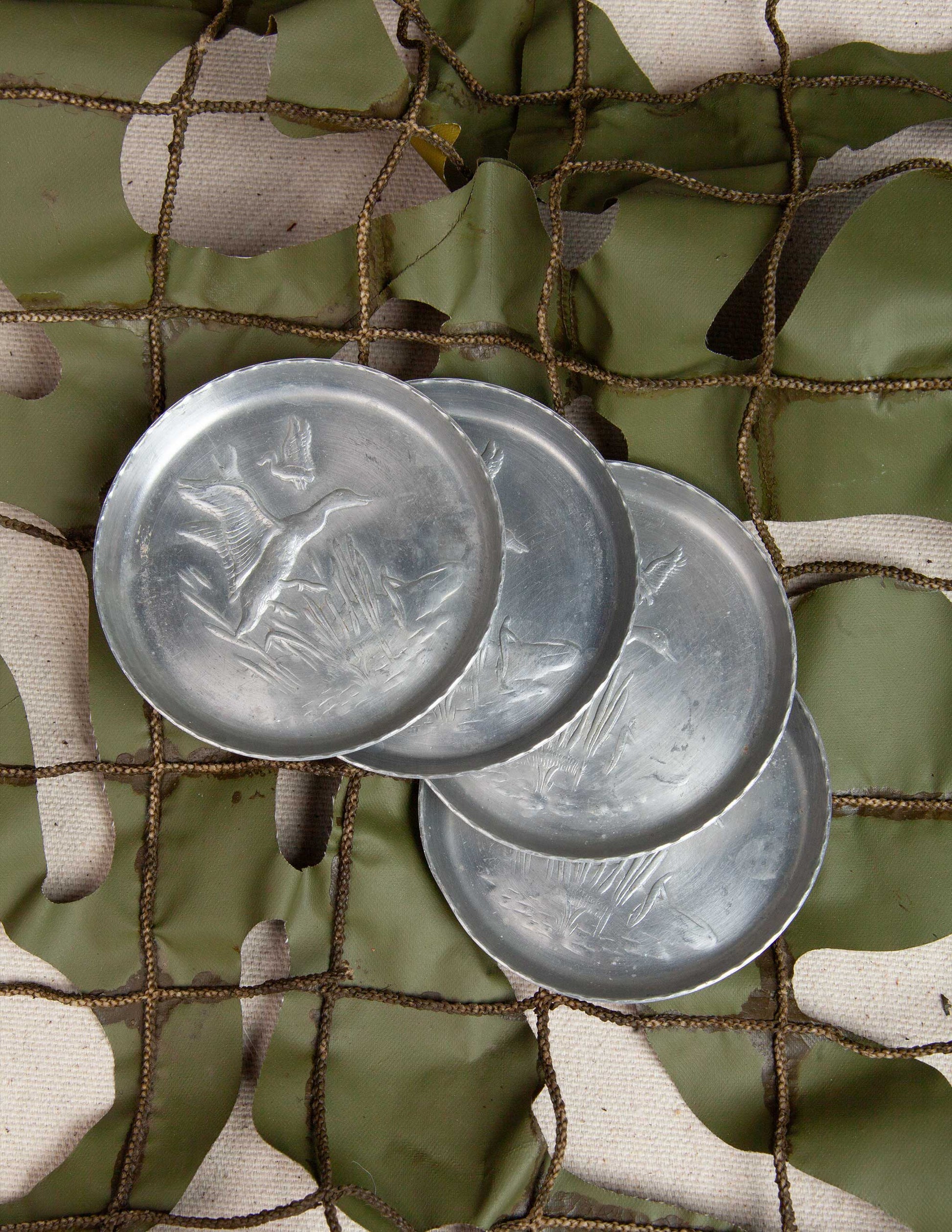 Vintage Aluminum Game Coasters