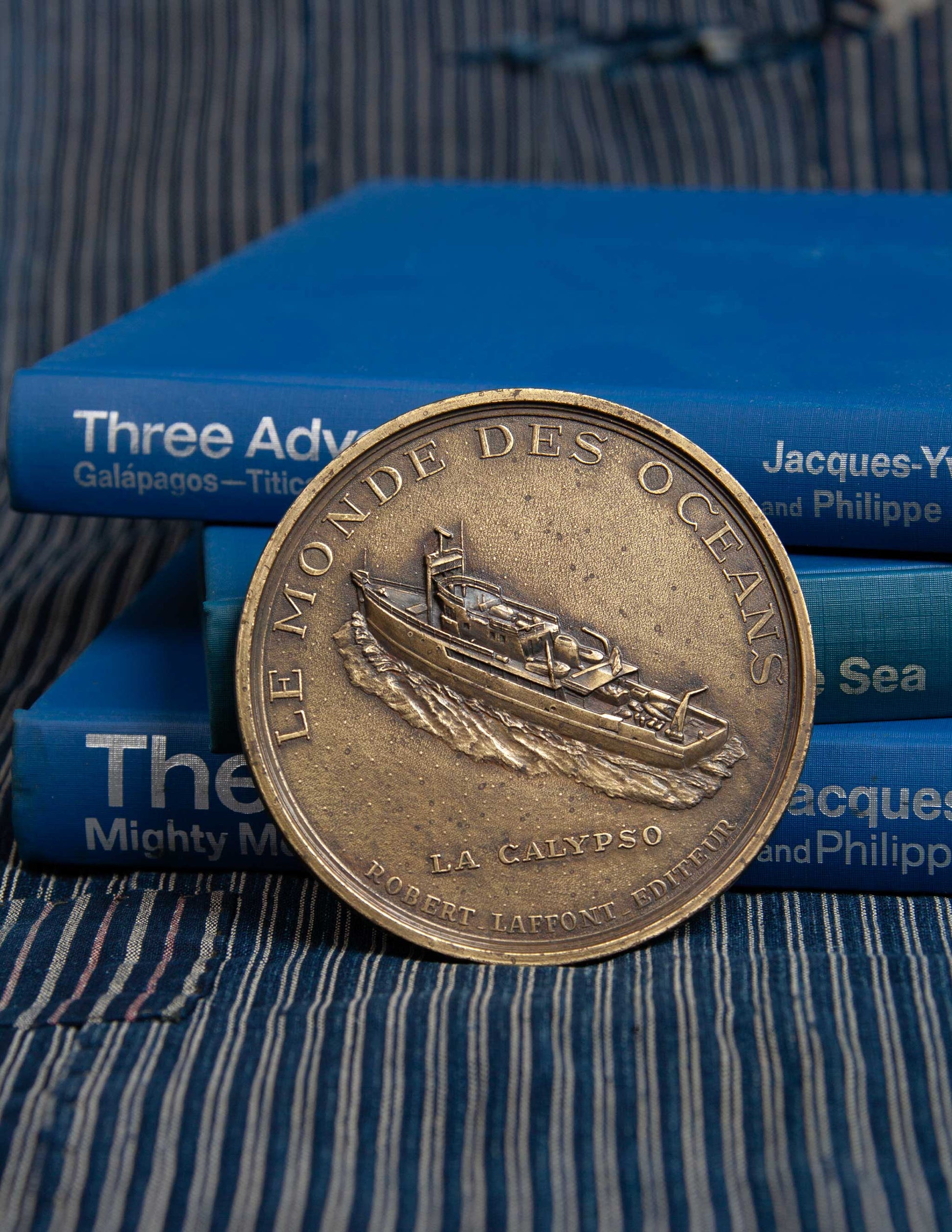 1970s Jacques Cousteau Bronze Paperweight