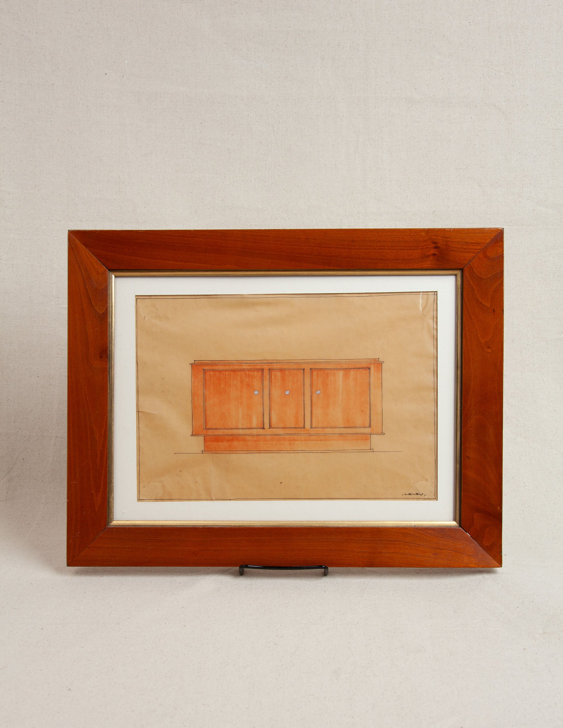 1920-30s Jules Leleu Signed Sketch