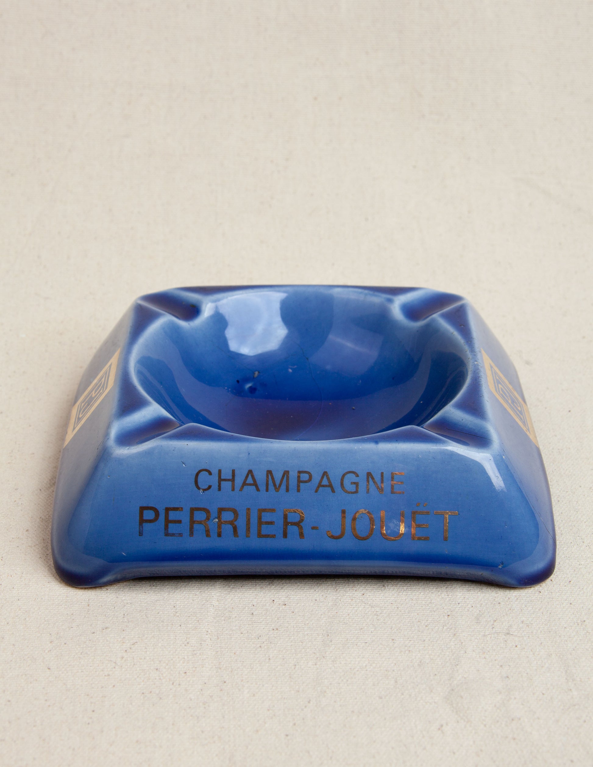 Vintage Champagne Perrier-Jouet Blue Cigar Ashtray
