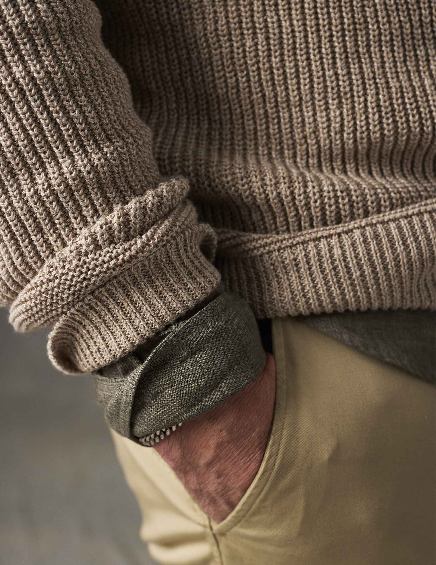 Rivay Porto Linen Cotton Sweater in Driftwood