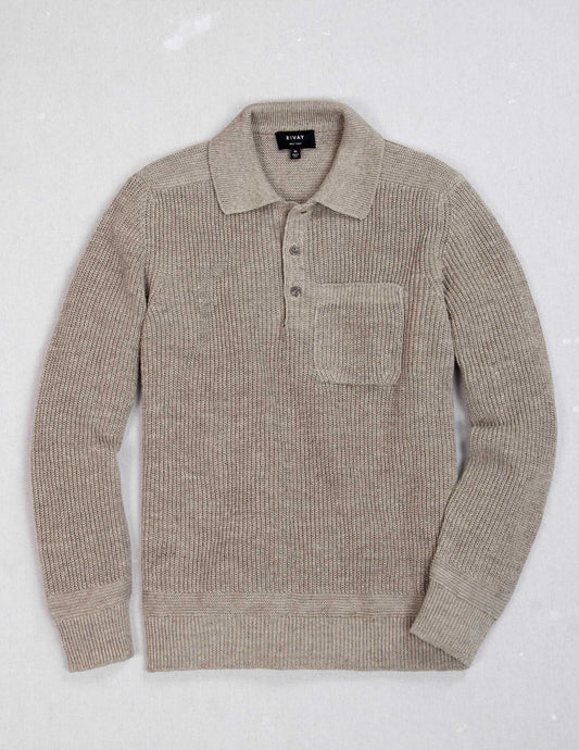 Porto Linen Cotton Sweater in Driftwood