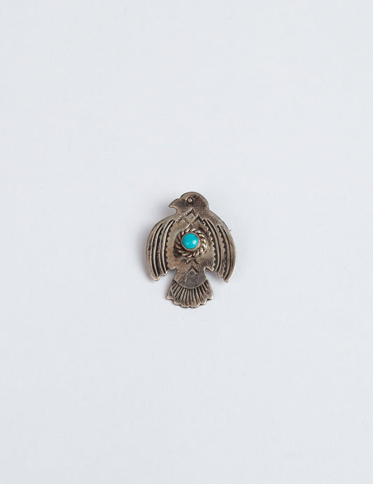 Vintage Navajo Turquoise Thunderbird Pin