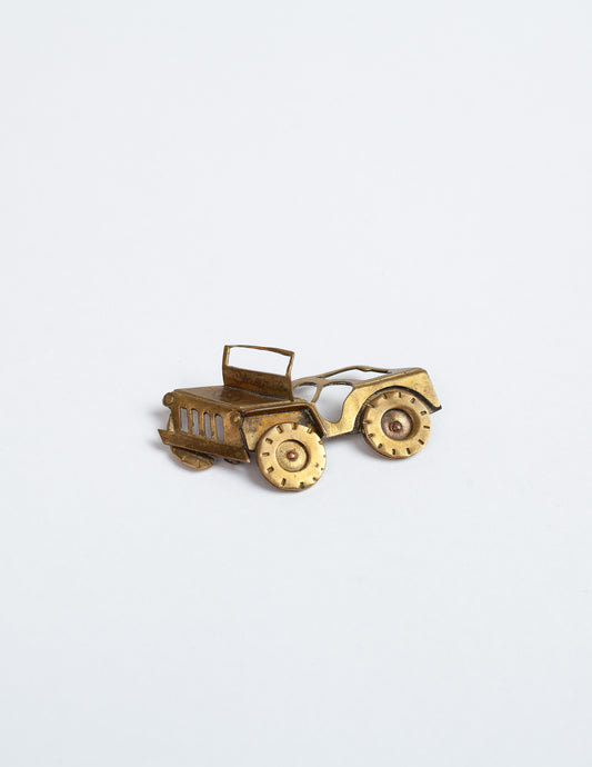 WWII Willys Jeep Trench Art Pin inscribed "Chérie"