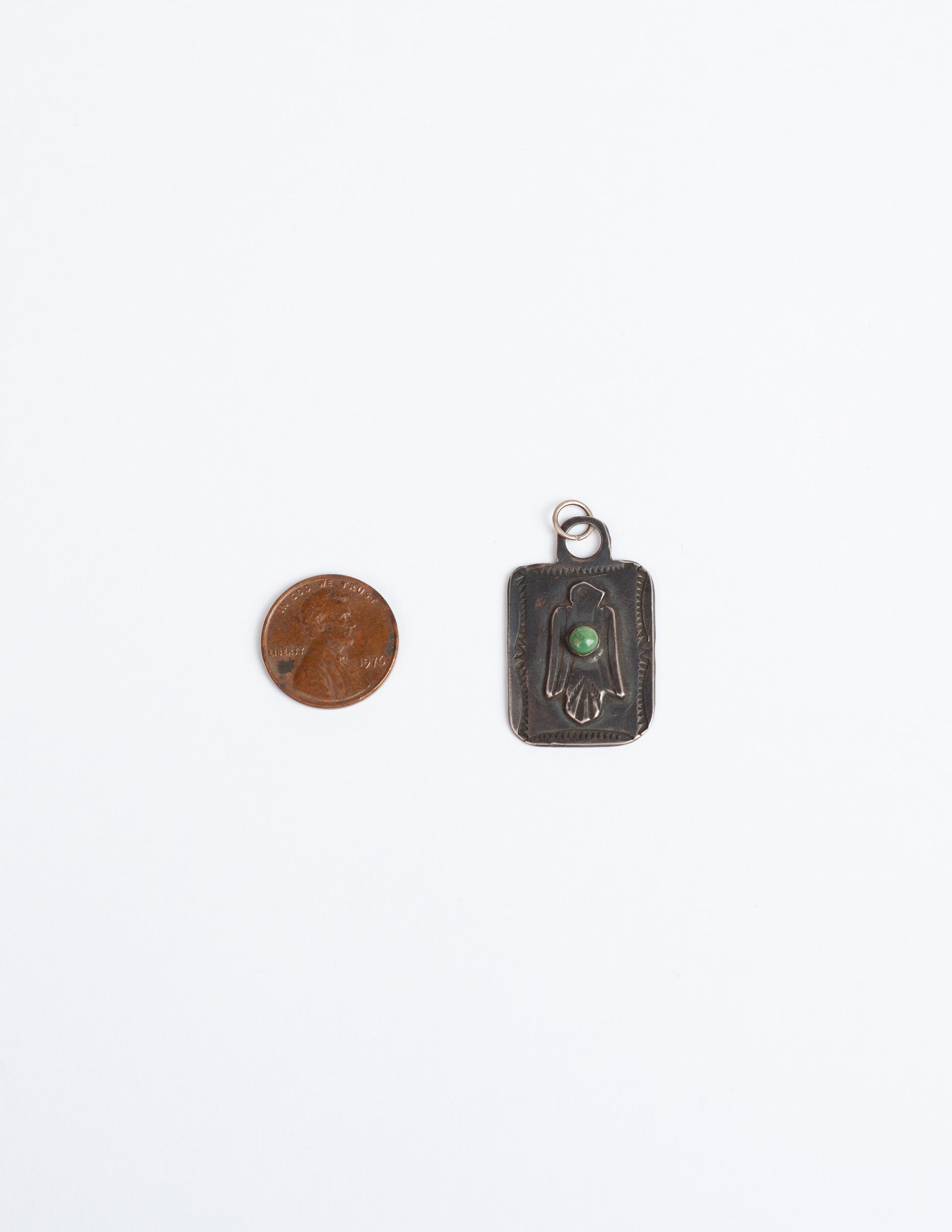 Rivay Vintage Navajo Sterling and Turquoise Thunderbird Charm