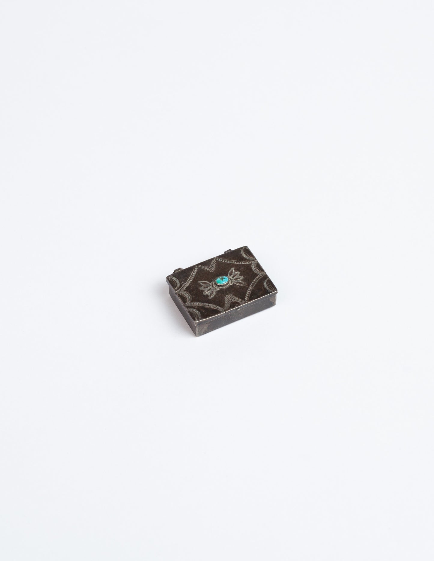 Silver & Turquoise Navajo Pill Box