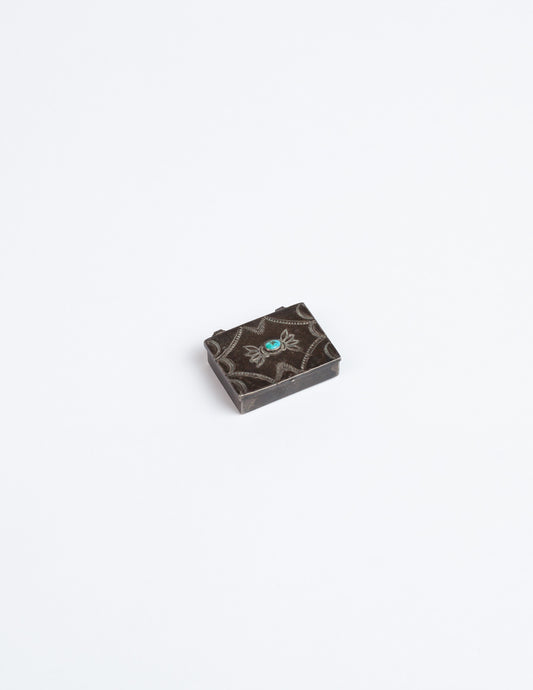 Silver & Turquoise Navajo Pill Box