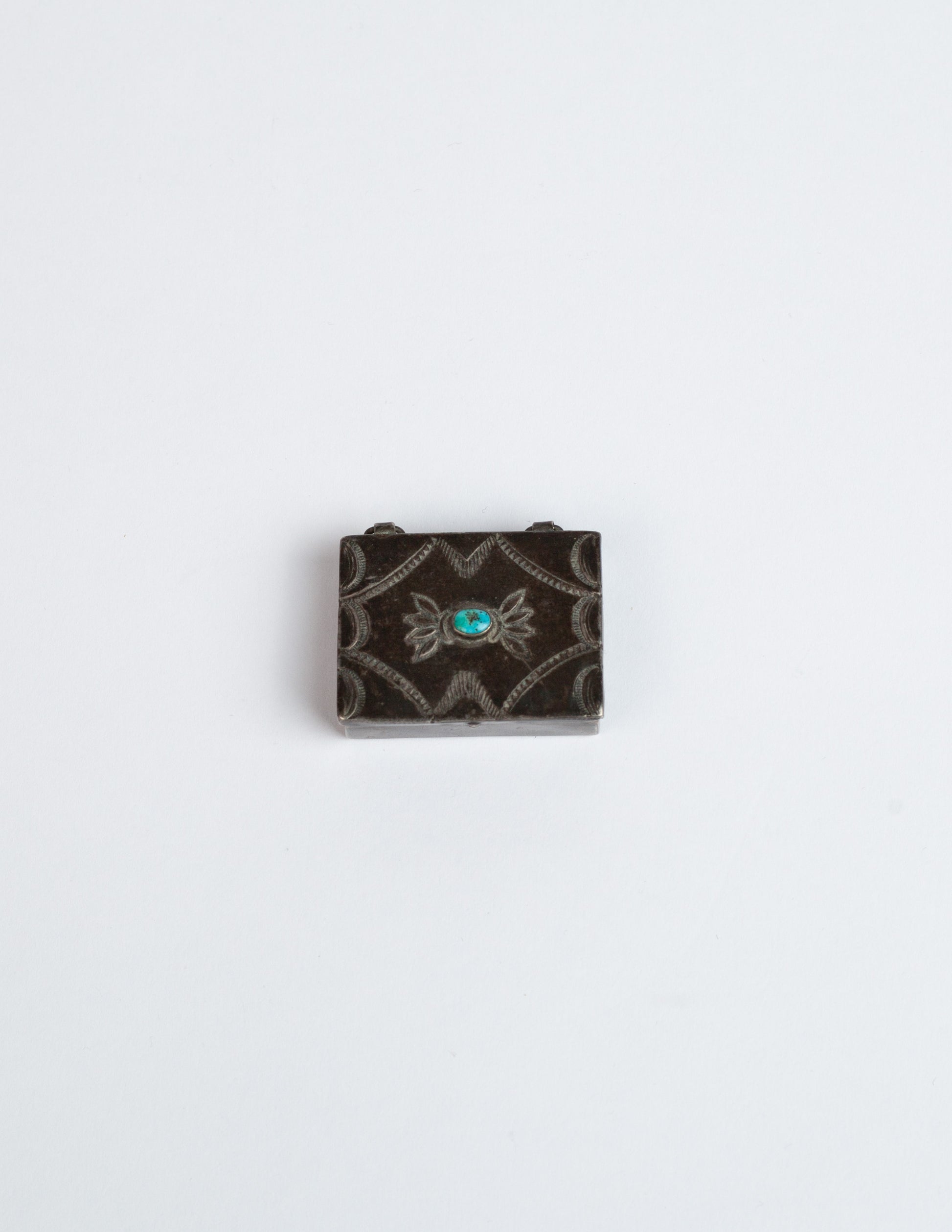 Silver & Turquoise Navajo Pill Box