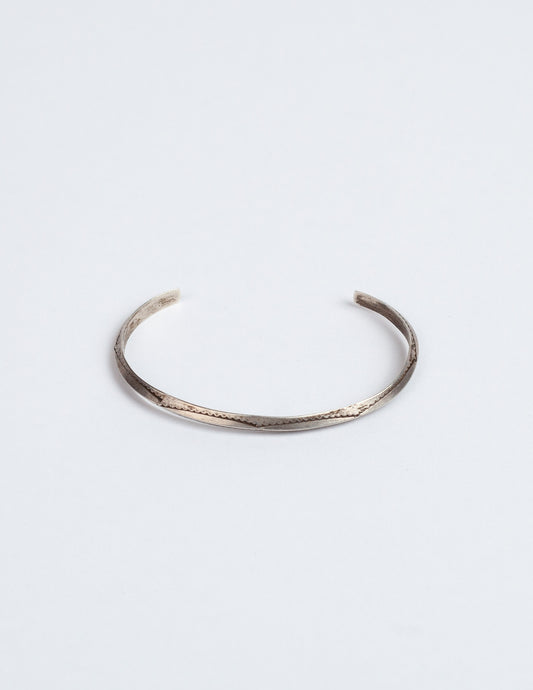 Vintage Slim Carinated Navajo Sterling Silver Strength Bracelet
