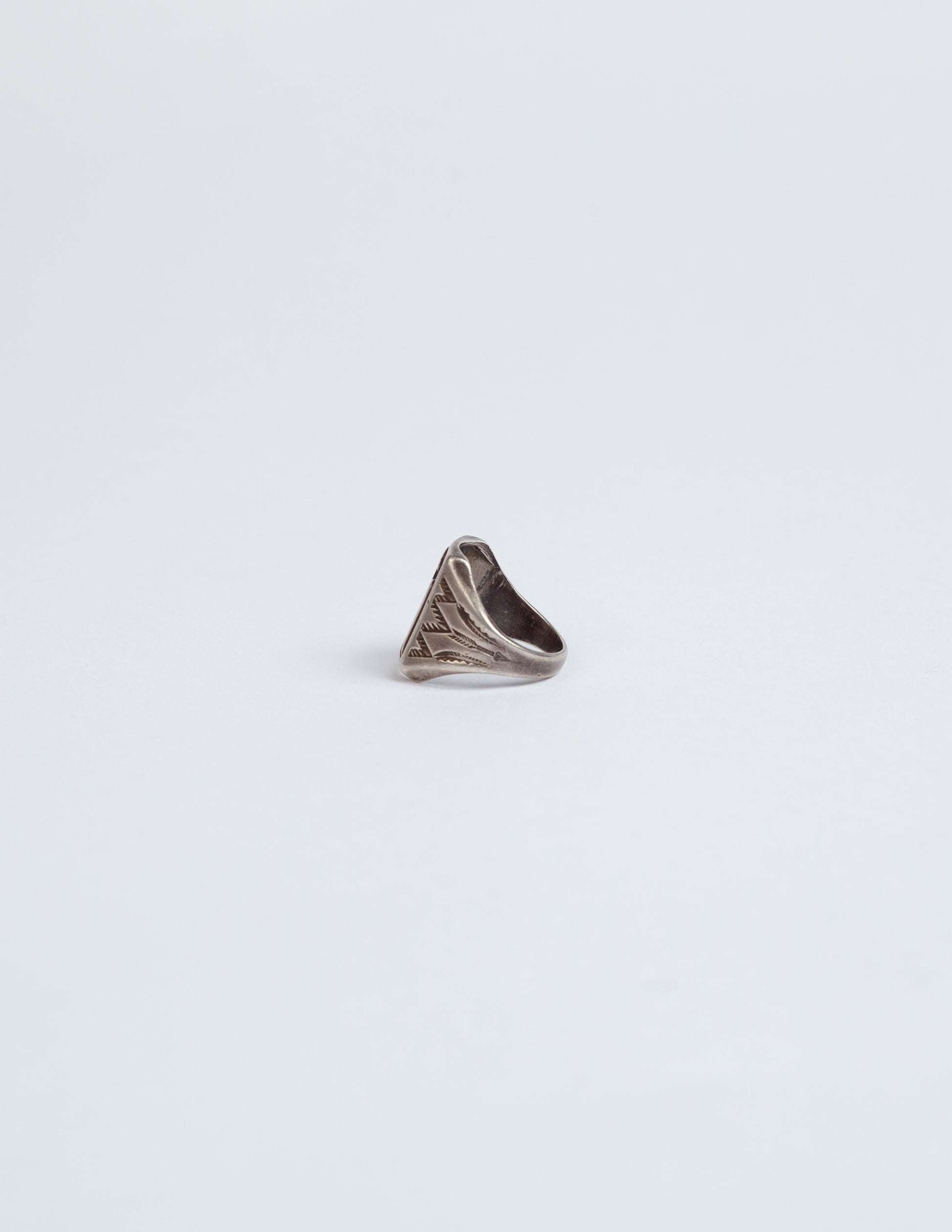 Rivay 1930's Trading Post Sterling Silver Thunderbird Ring Size 13