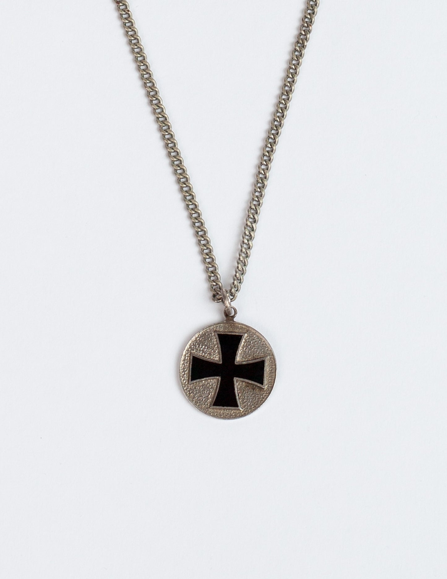 1960's Vintage 1" Sterling Silver Surfer's Cross Necklace