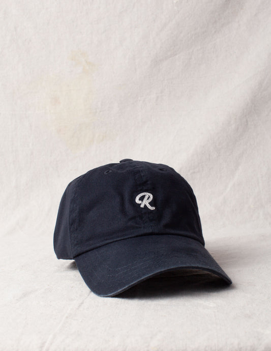 Rivay Chainstitch "R" Cotton Twill Hat in Navy