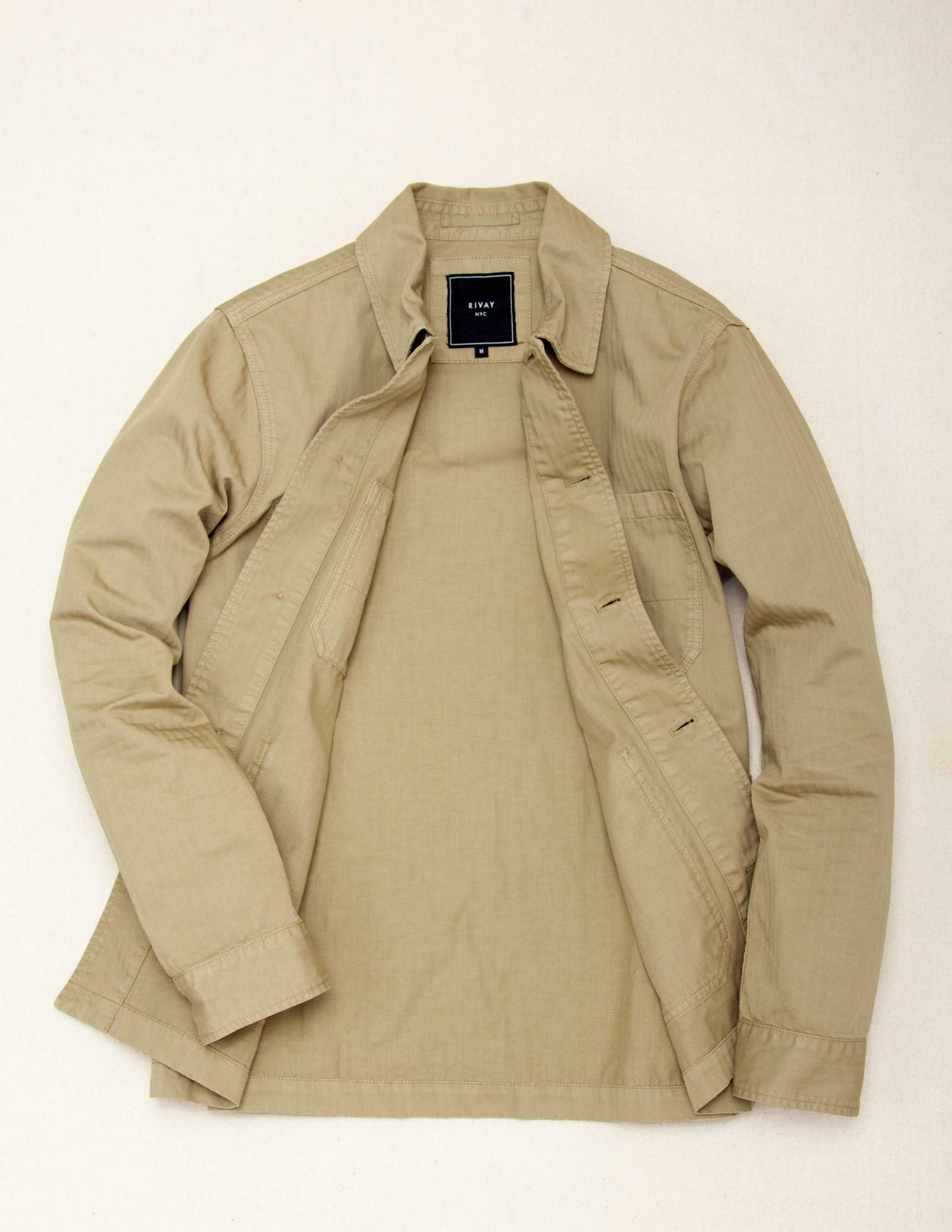 Rivay Garment Dyed Chore Jacket in Khaki