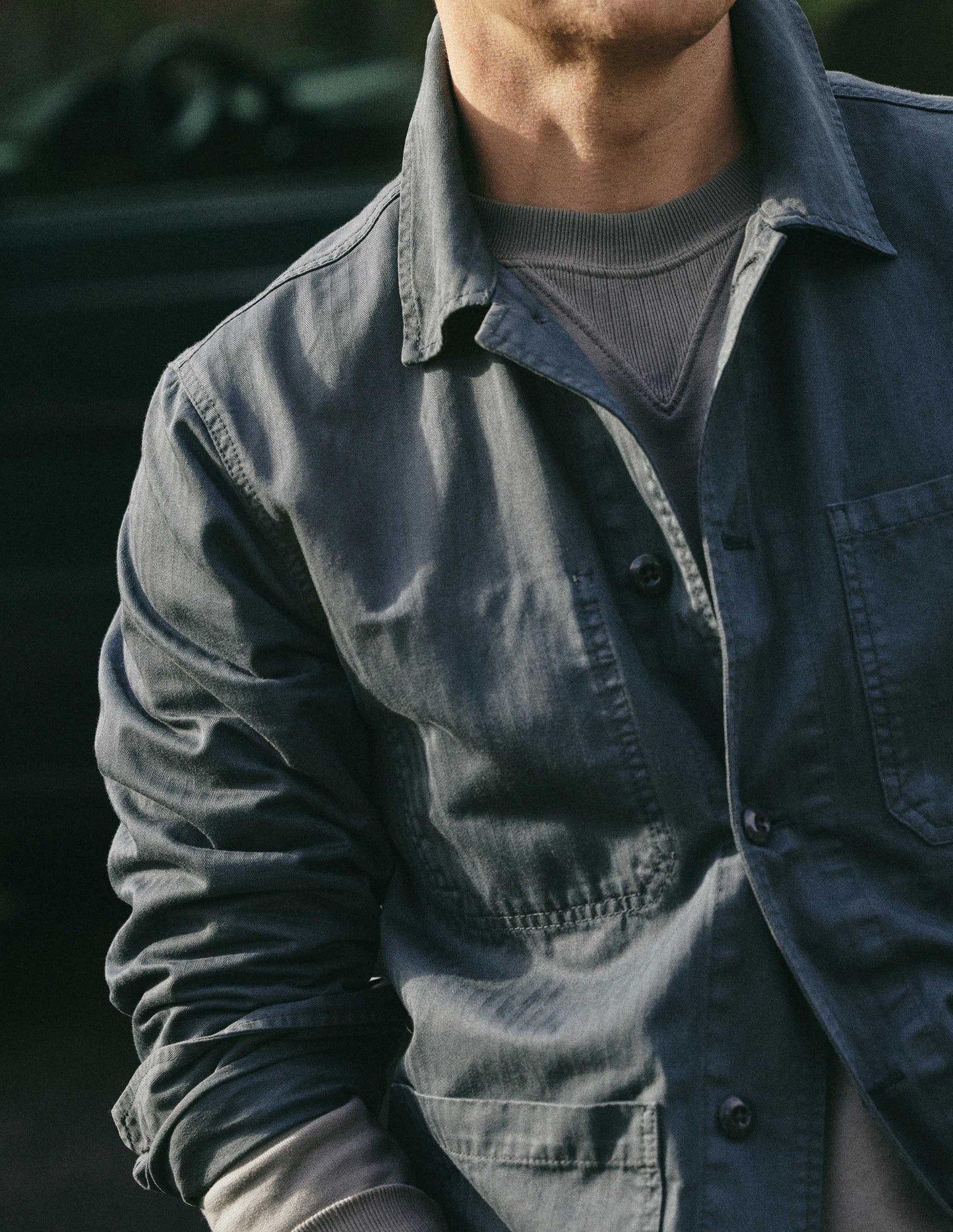 Rivay & A Continuous Lean Chore Jacket in Rivay Racing Green featuring Jake Lacy