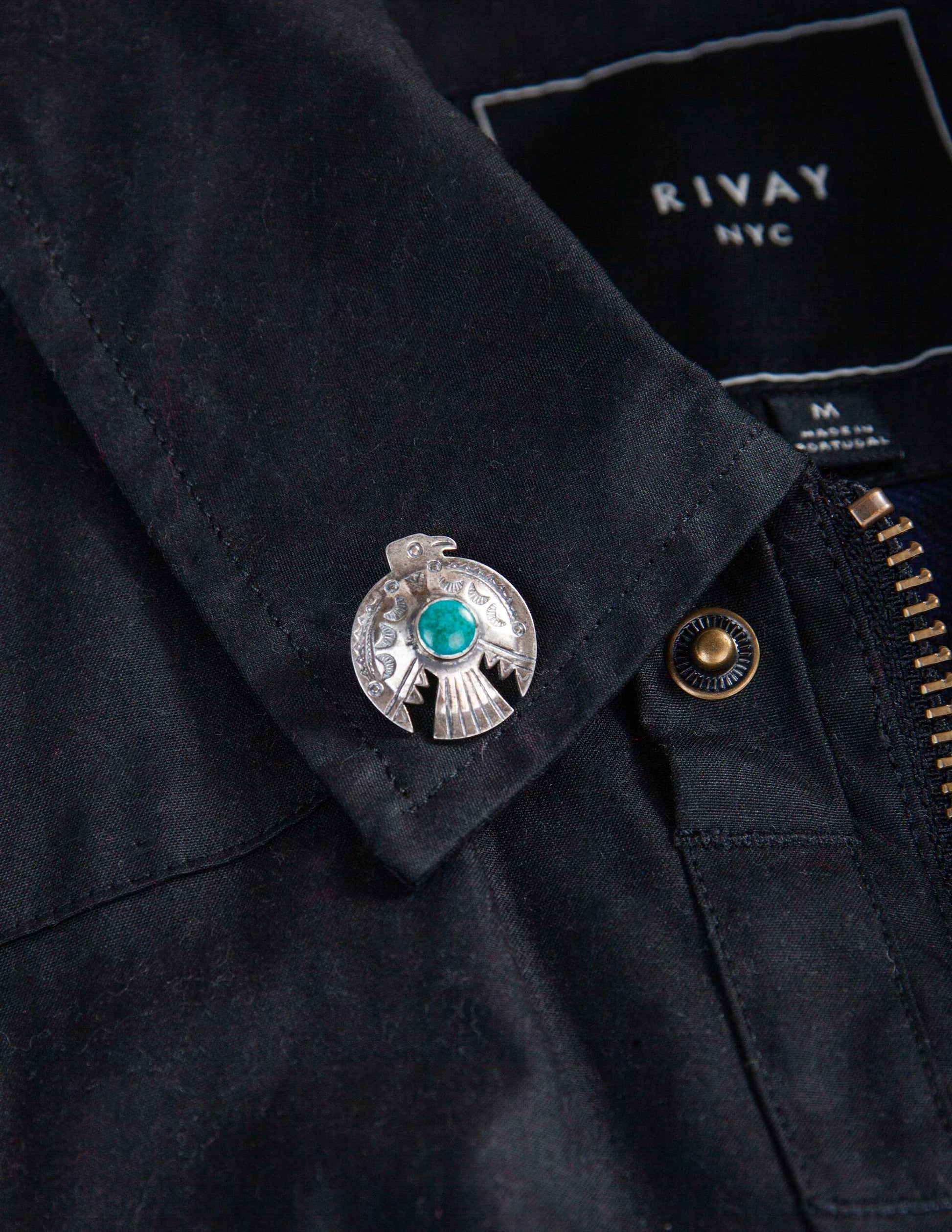 Vintage Thunderbird Pin with Turquoise Center