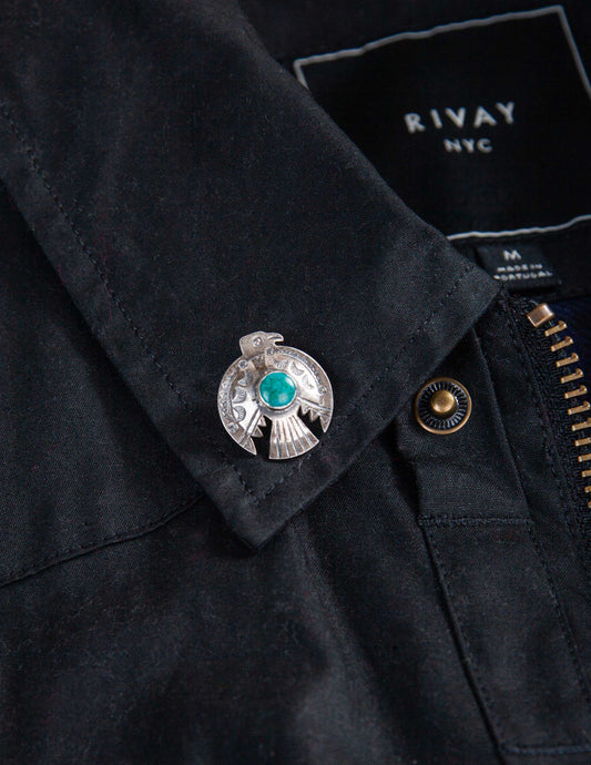 Vintage Thunderbird Pin with Turquoise Center
