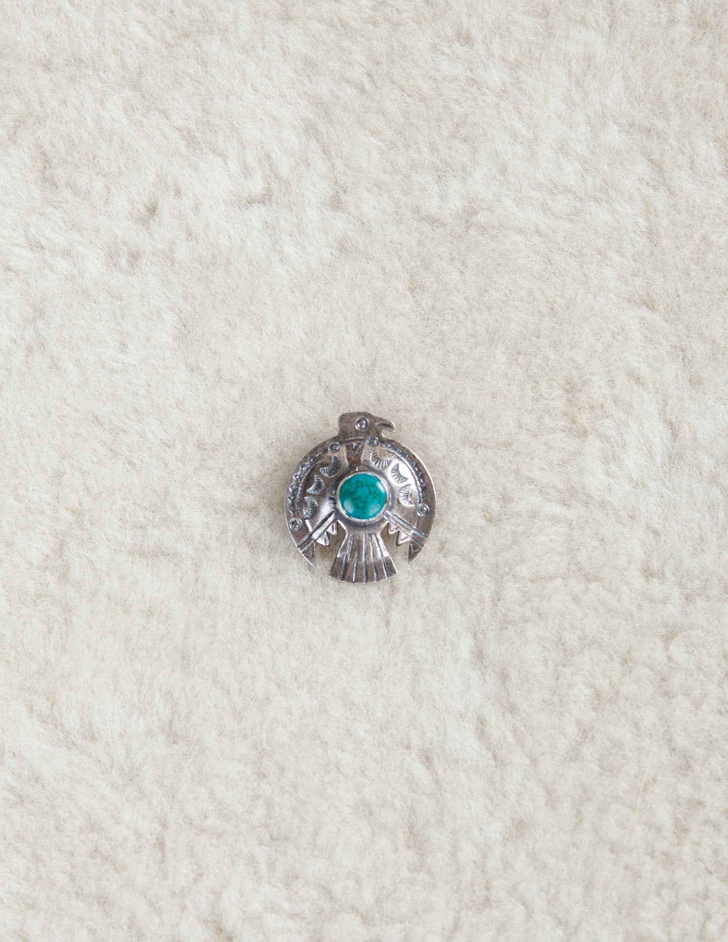 Vintage Thunderbird Pin with Turquoise Center