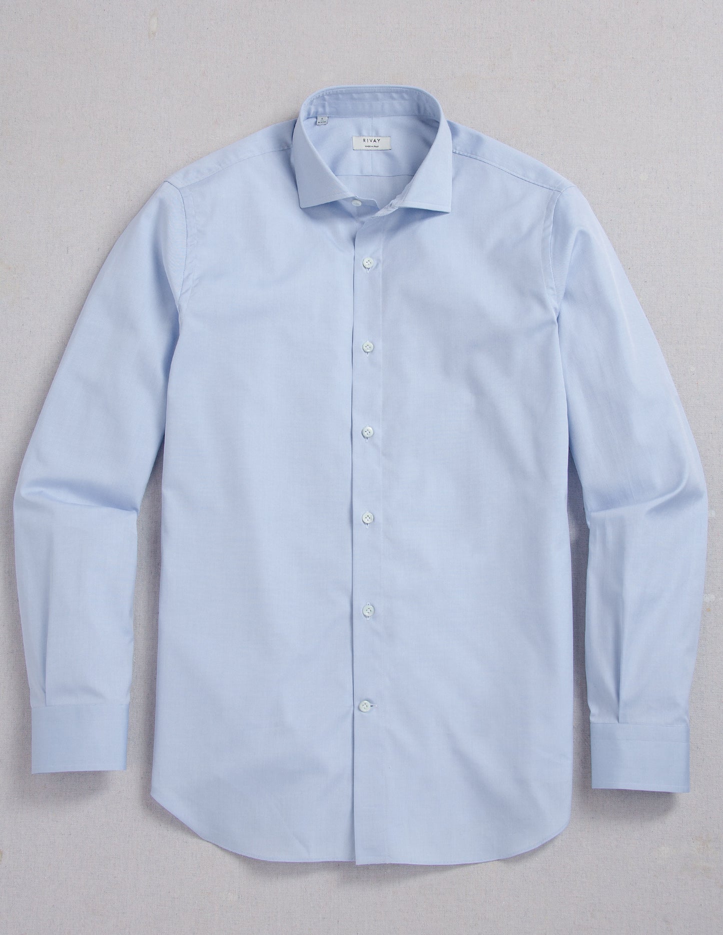 Rivay Corso Italian Dress Shirt in Classic Blue Pinpoint Oxford